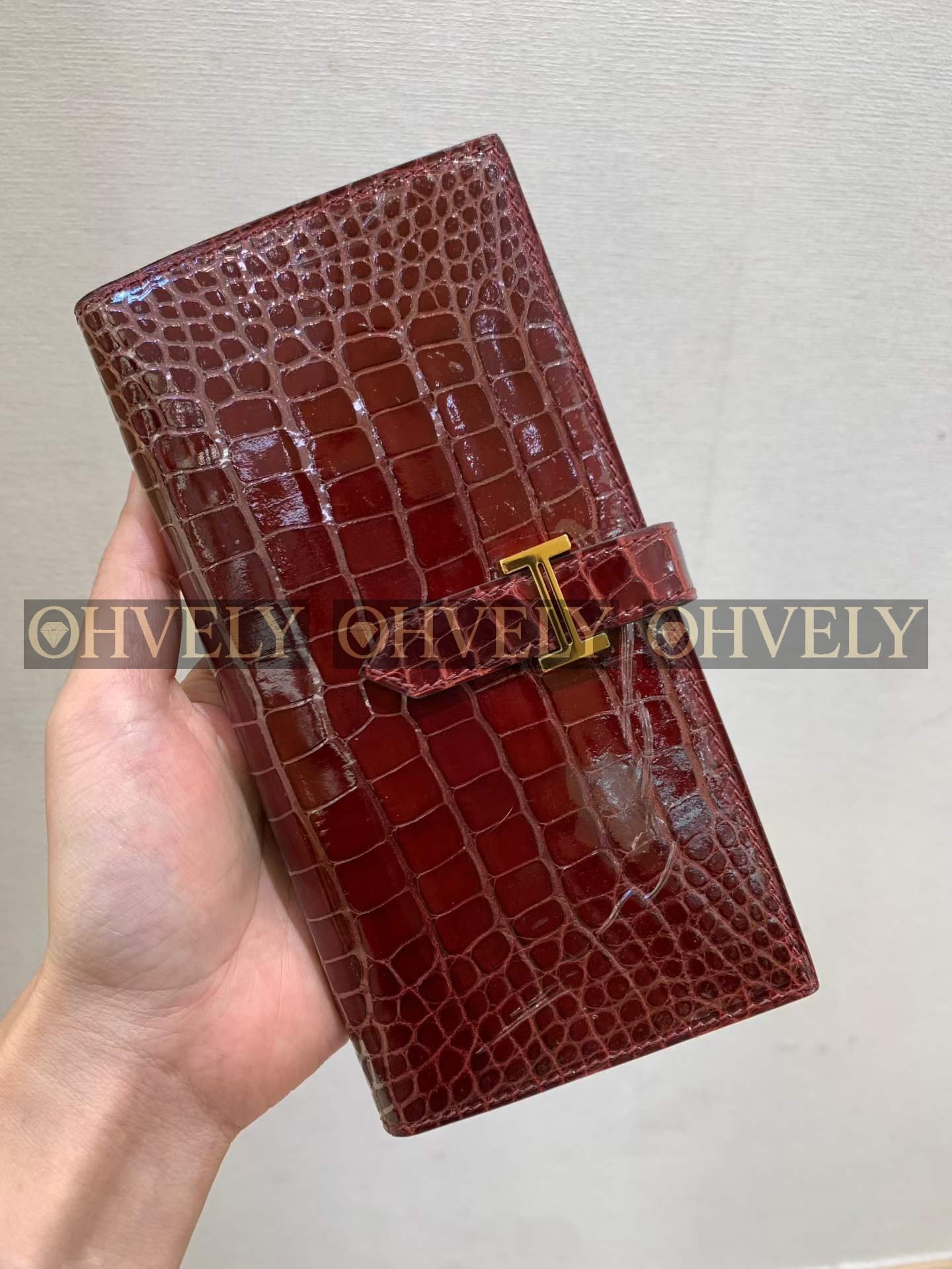 Hermès 베안 장지갑 악어가죽 상품 썸네일