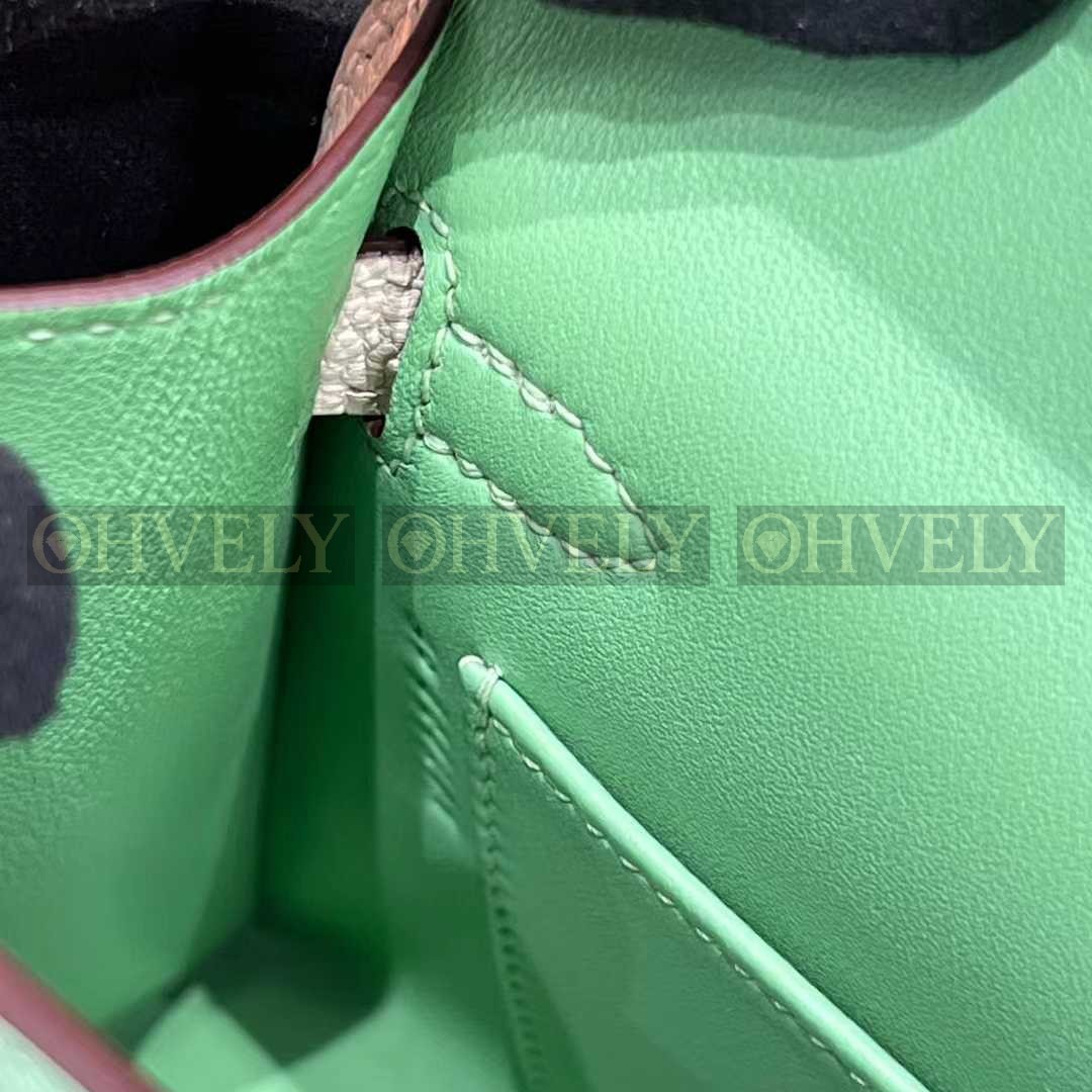 Hermès Mini Kelly 아보카도그린/크림화이트/금장(24K) 상품 썸네일