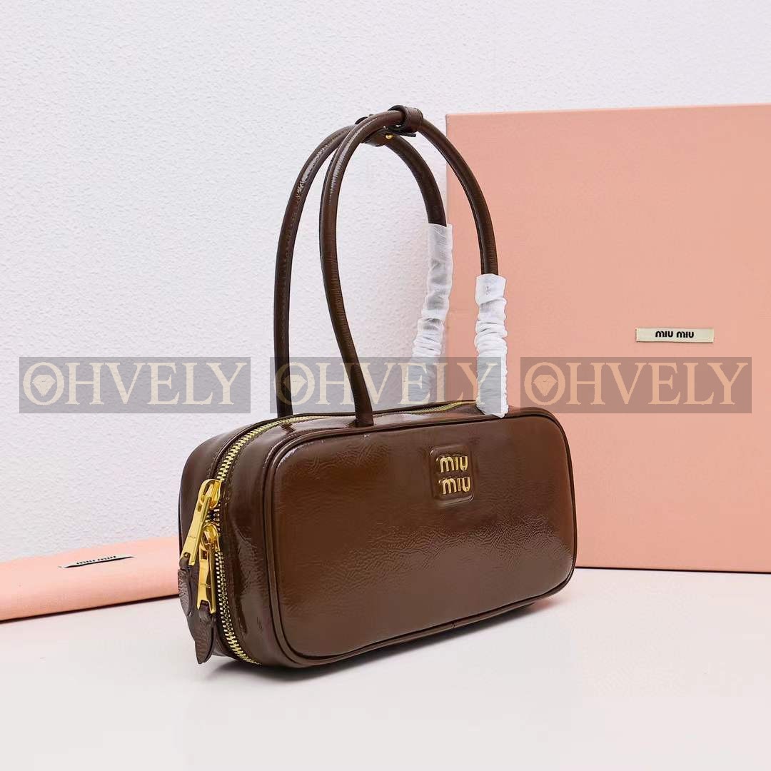 미우미우 나플락 페이턴트 가죽 보 백 브라운(27cm)하이엔드퀄 상품 썸네일