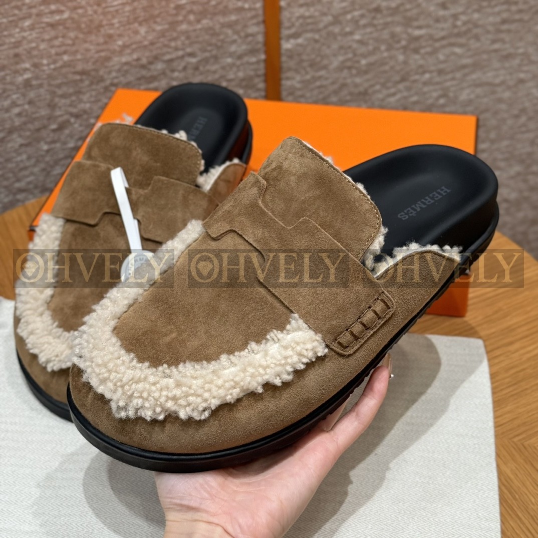 Hermès Go뮬 스웨이드 고트스킨(브룬 퓨메) 상품 썸네일