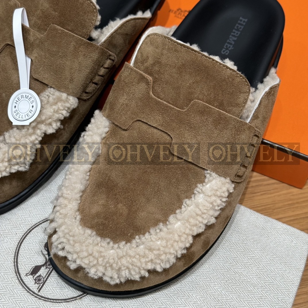 Hermès Go뮬 스웨이드 고트스킨(브룬 퓨메) 상품 썸네일