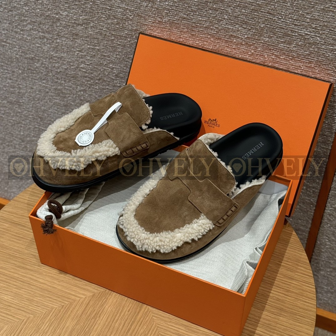 Hermès Go뮬 스웨이드 고트스킨(브룬 퓨메) 상품 썸네일
