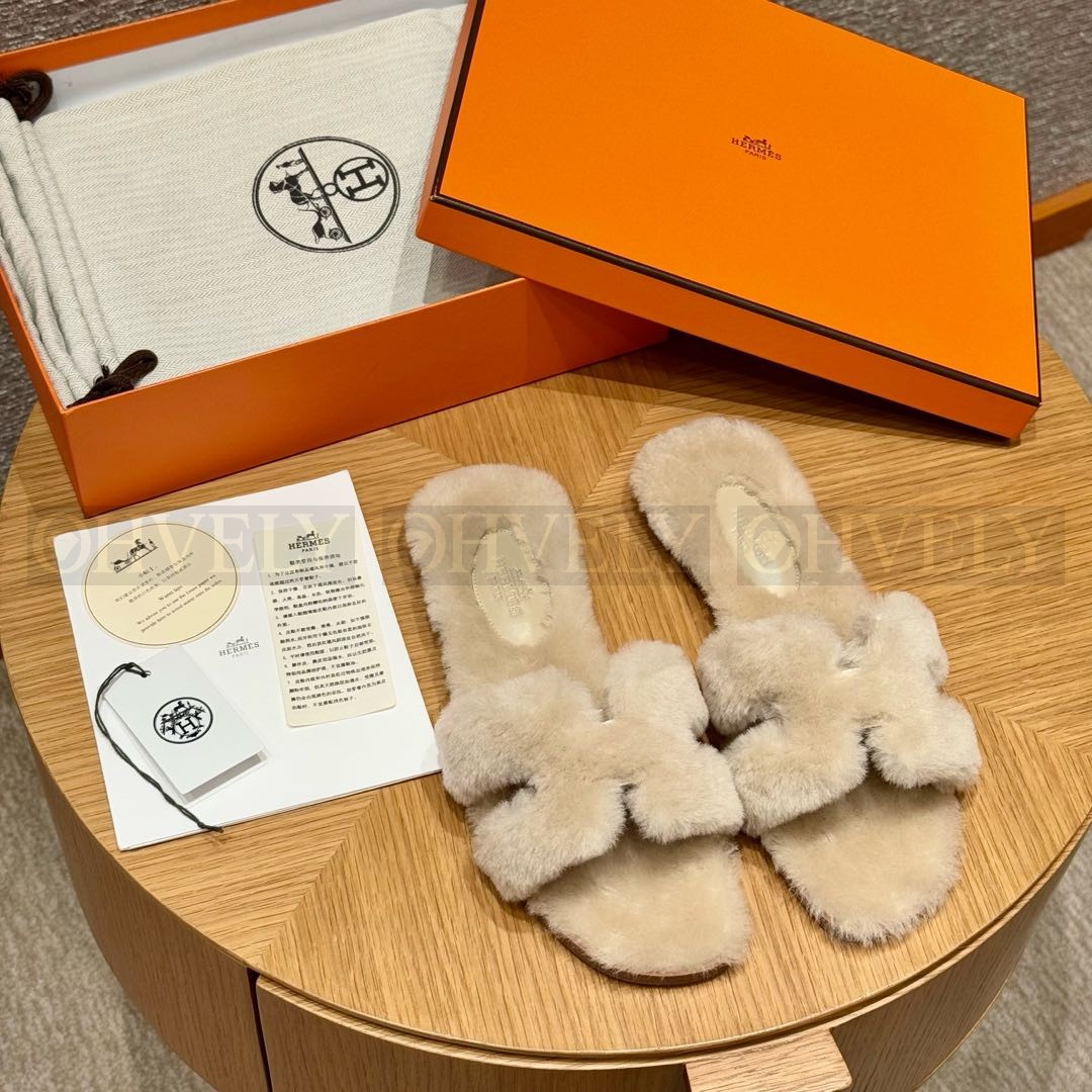 에르메스 시어링 오란 슬리퍼(handmade.ver)