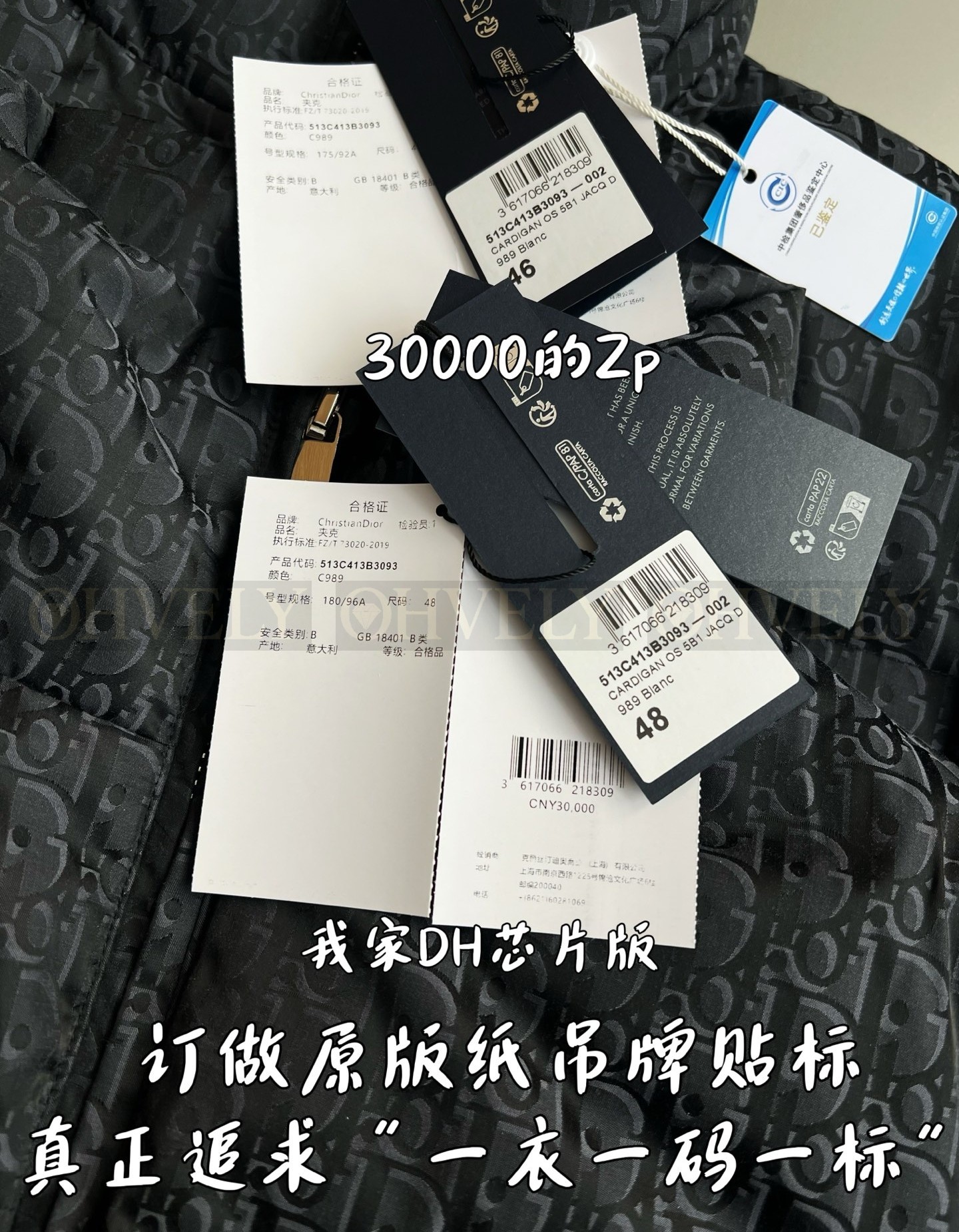 【 ZP버전 】DI  오블리크 다운 패딩 블랙 상품 썸네일