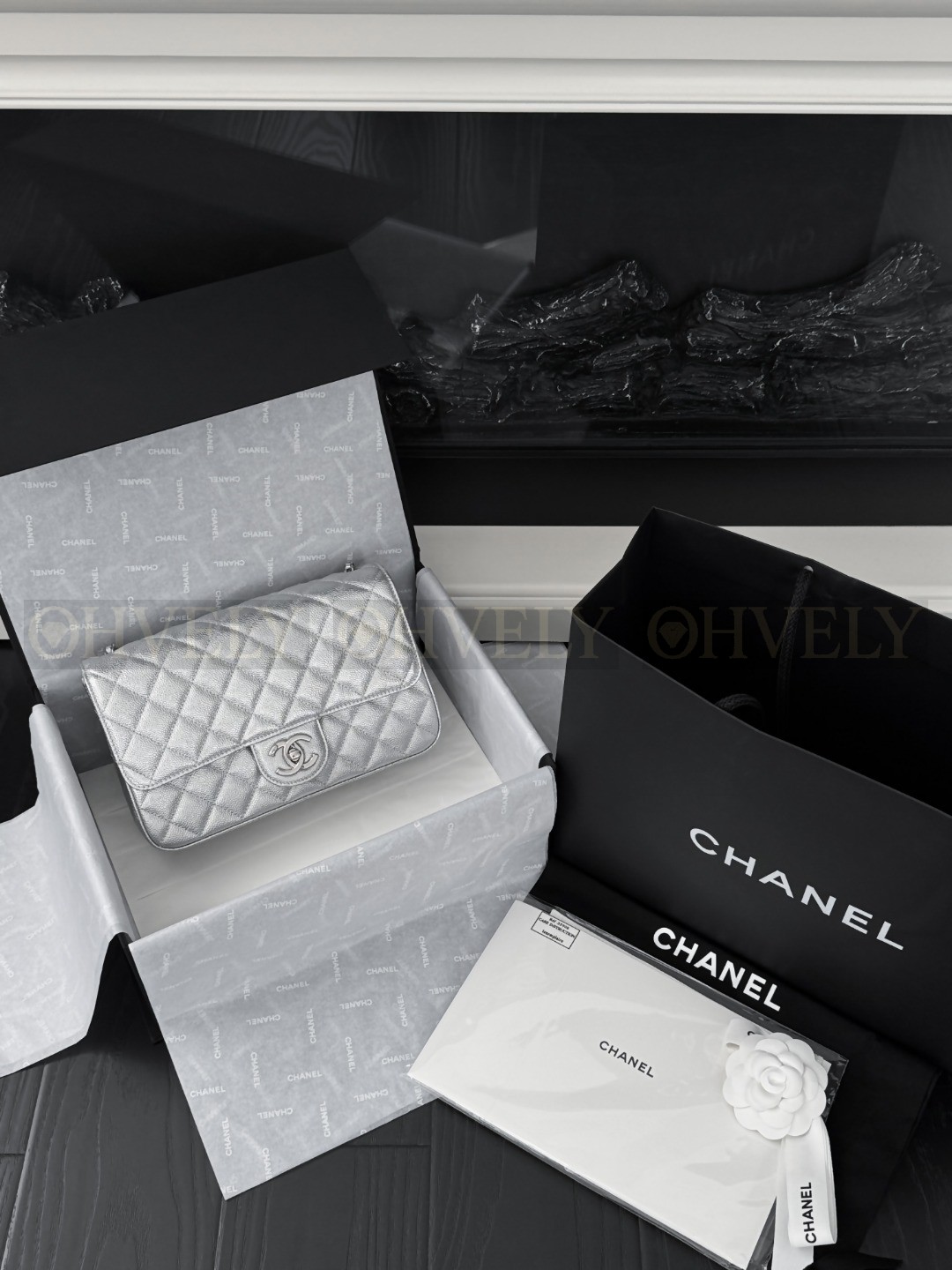 Chanel(샤넬) 실버 캐비어 클래식 미듐 상품 썸네일
