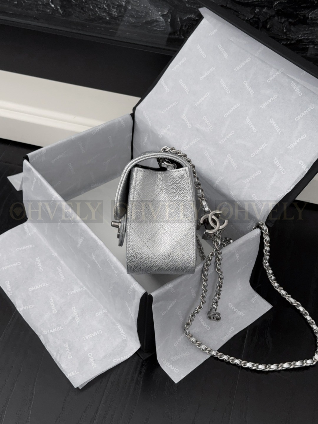 Chanel(샤넬) 실버 캐비어 클래식 미듐 상품 썸네일