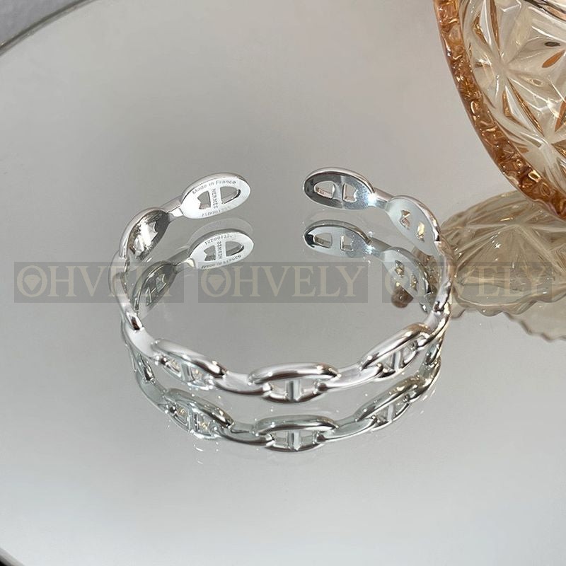 에르메스 Medium Chaine D'ancre Enchainee Bracelet