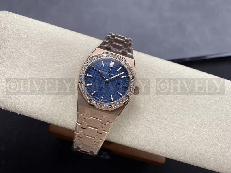 오데마피게 로얄오크 67651 청판 로즈골드 금통 다이아세팅 (33mm,쿼츠)