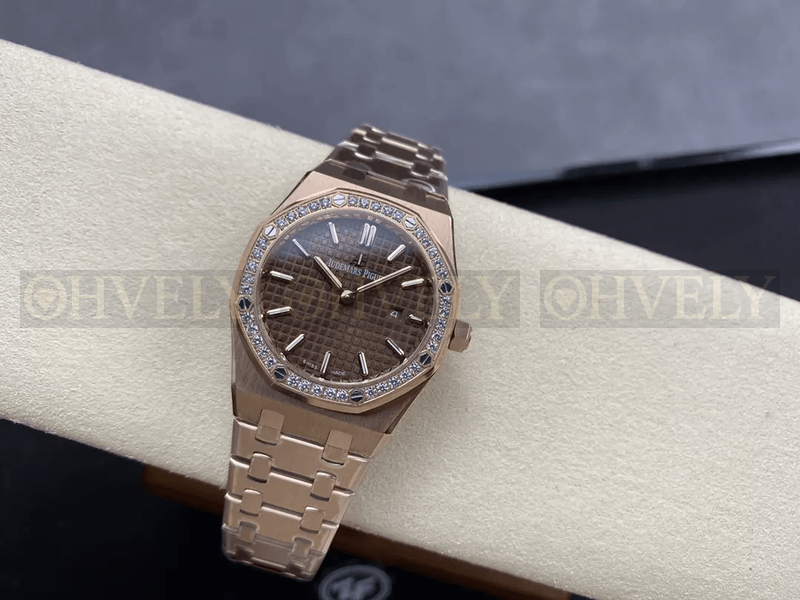 데마피게 로얄오크 67651 초코판 로즈골드 금통 다이아세팅 (33mm,쿼츠) 상품 썸네일