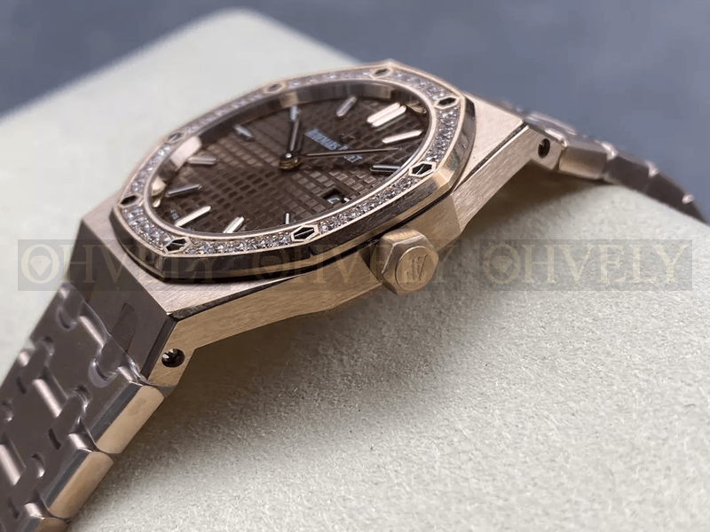 데마피게 로얄오크 67651 초코판 로즈골드 금통 다이아세팅 (33mm,쿼츠) 상품 썸네일