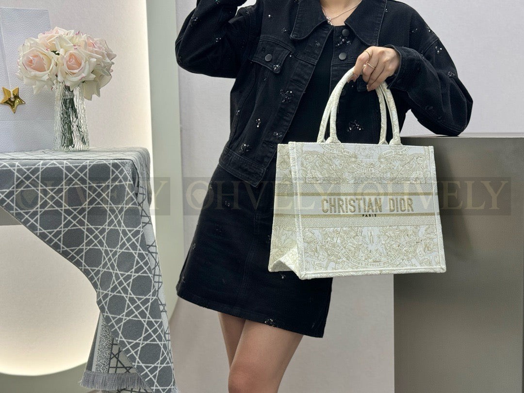 디올 버터플라이 어라운드 더 월드 골드 북토트백 미디움 상품 썸네일