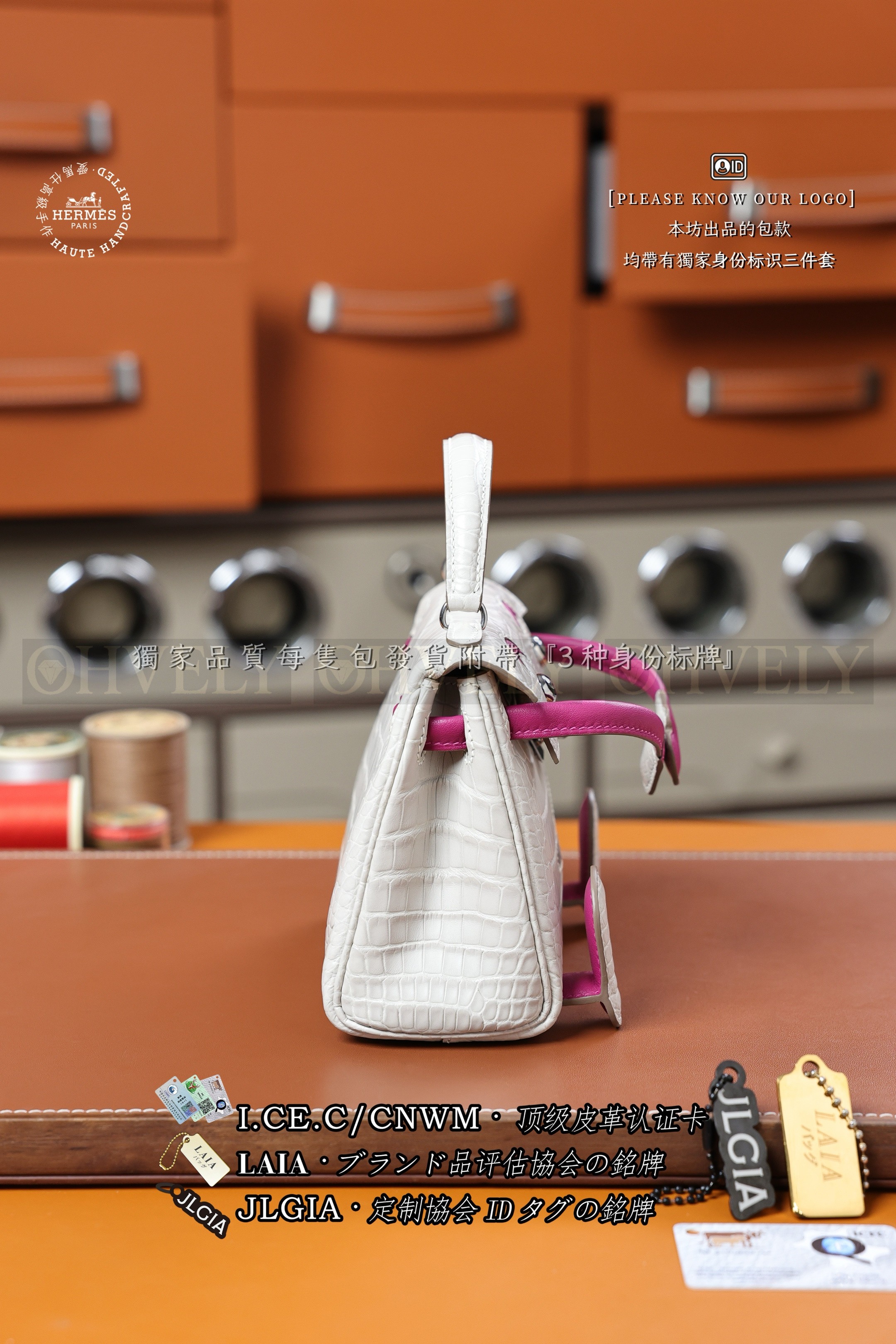 Hermès KELLY DOLL Rose+𝗕𝗲𝘁𝗼𝗻 은장 상품 썸네일