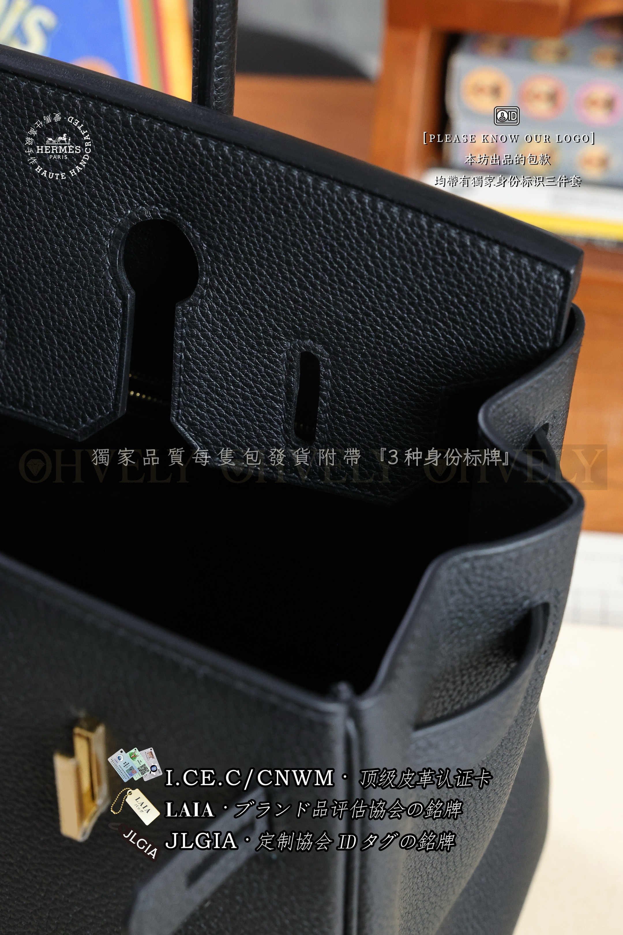 Hermès BIRKIN 𝟯𝟬 𝙉𝙤𝙞𝙧 금장 상품 썸네일