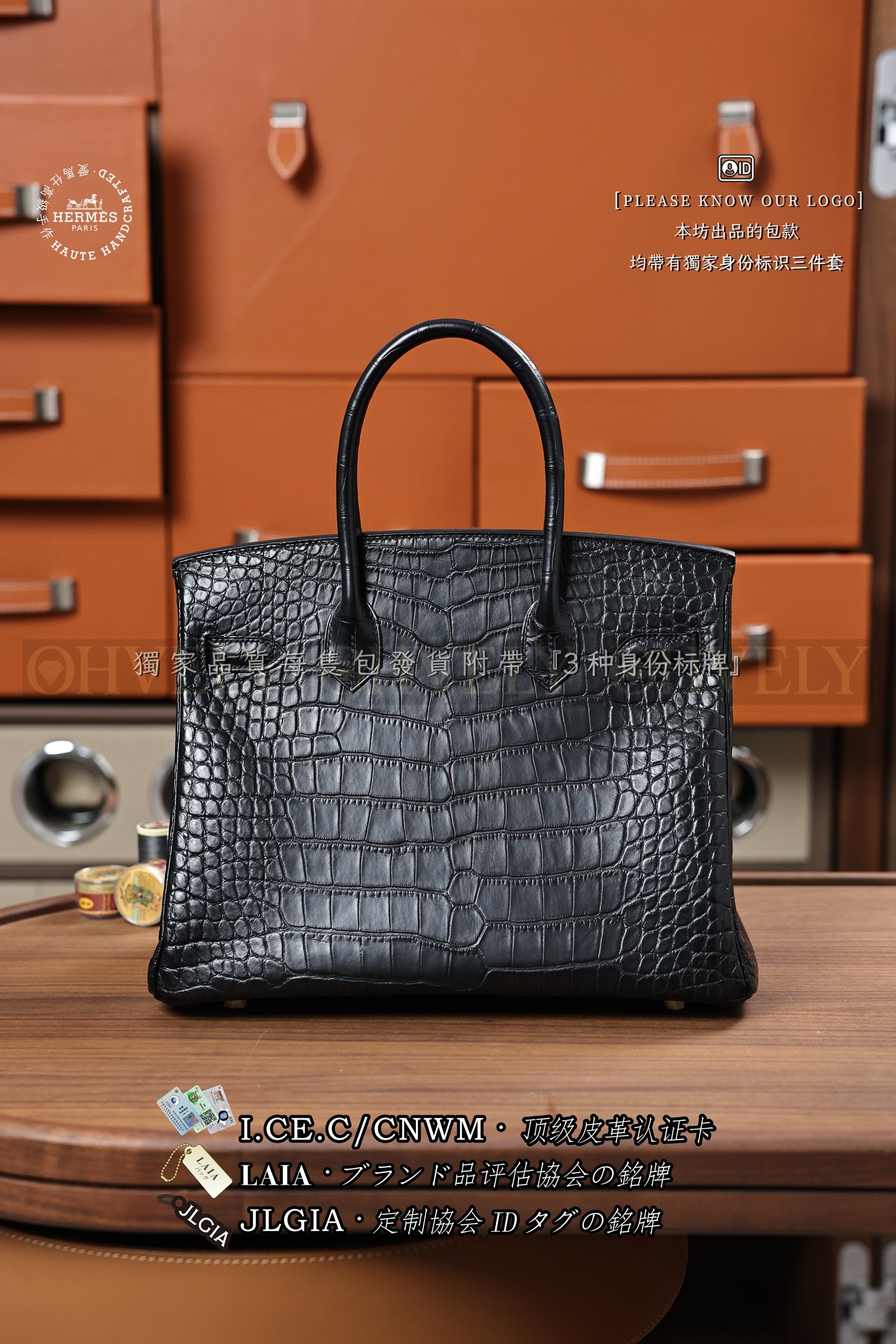 Hermès BIRKIN 𝟯𝟬 𝙉𝙤𝙞𝙧 금장 상품 썸네일