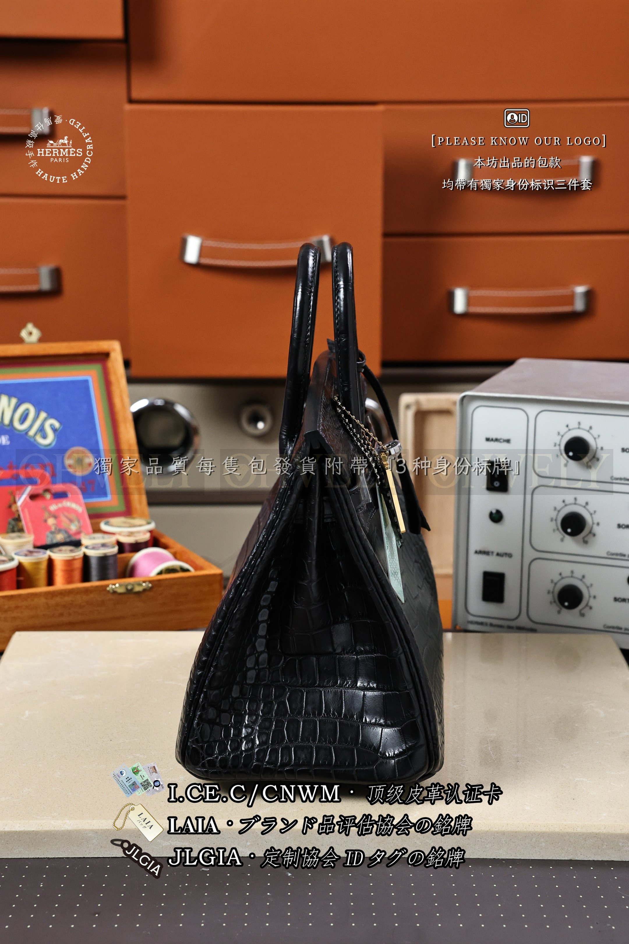 Hermès BIRKIN 𝟮𝟱 𝙉𝙤𝙞𝙧 은장 상품 썸네일