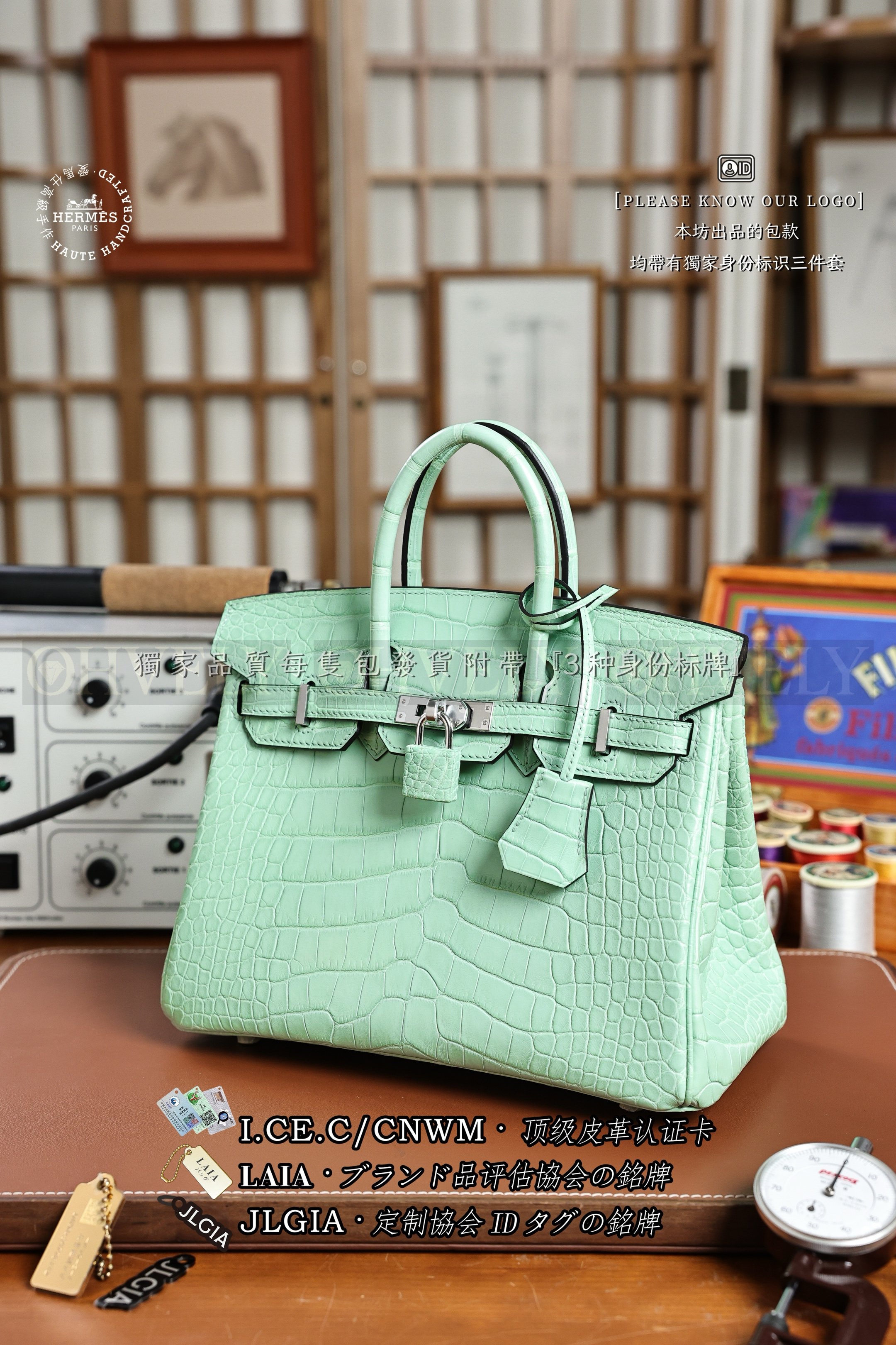 Hermès BIRKIN 𝟸𝟻 𝚅𝚎𝚛𝚝 𝚍'𝙴𝚊𝚞 은장 상품 썸네일