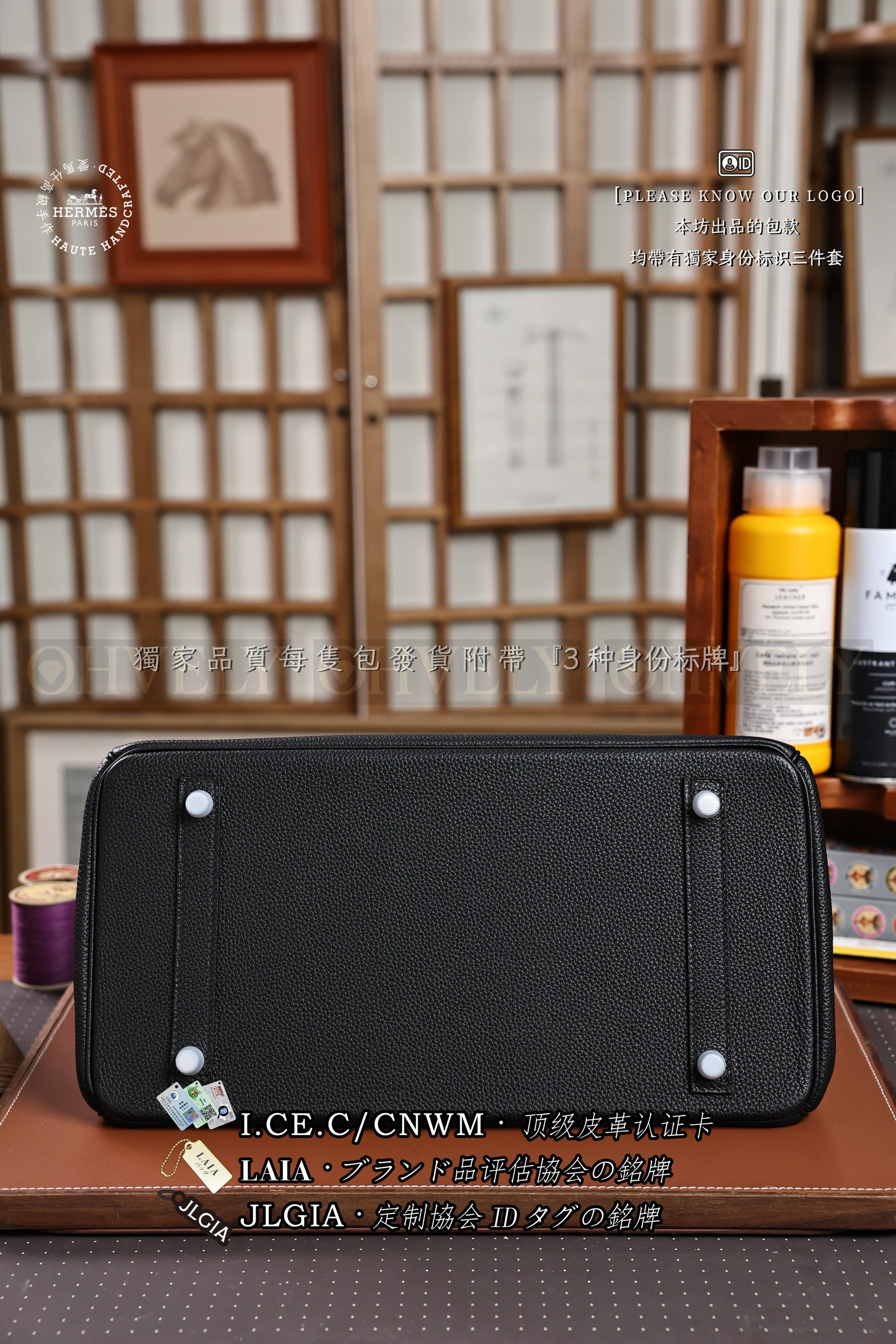 Hermès Birkin 𝟹𝟻 𝙽𝚘𝚒𝚛 은장 상품 썸네일