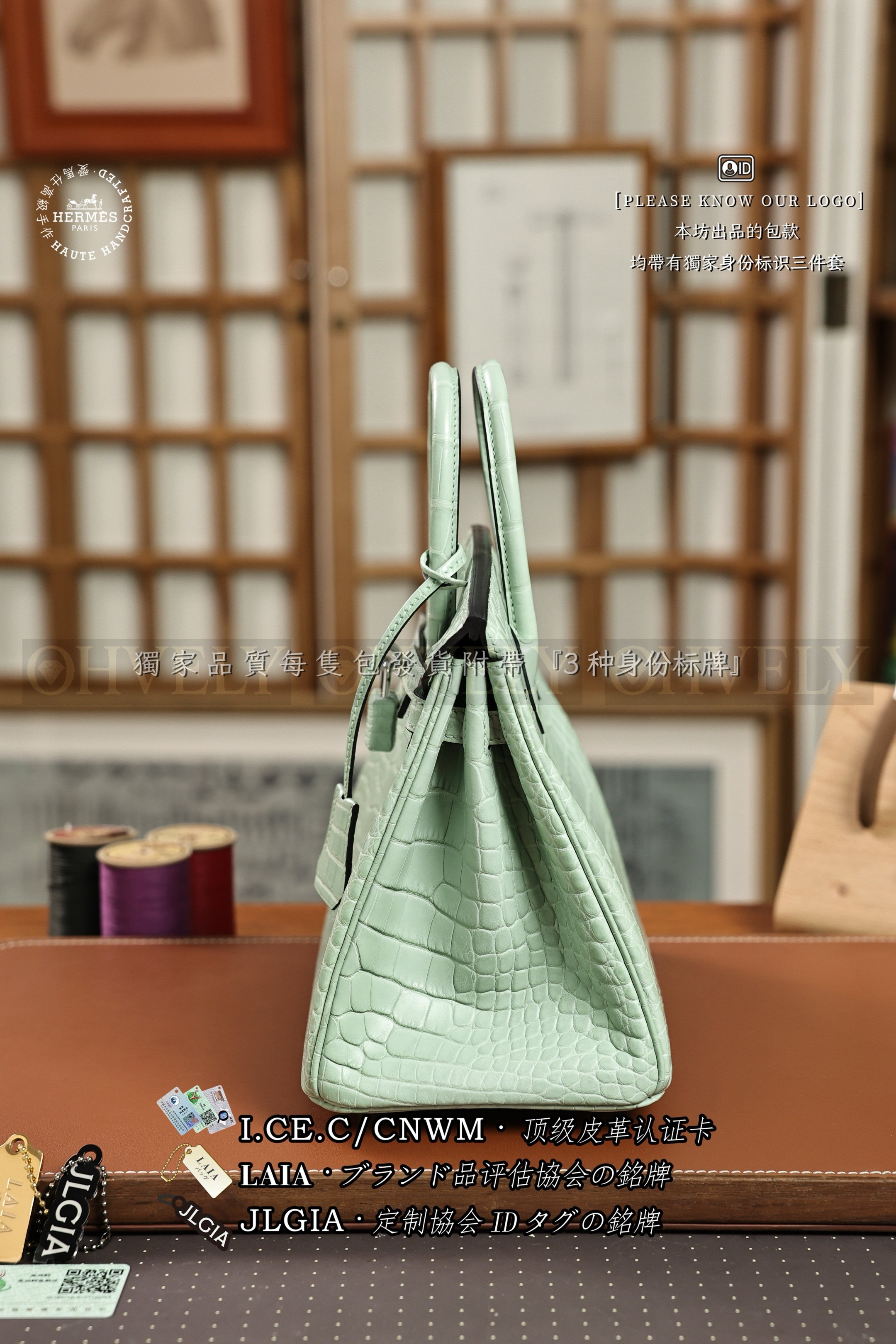 Hermès BIRKIN 𝟸𝟻 𝚅𝚎𝚛𝚝 𝚍'𝙴𝚊𝚞 은장 상품 썸네일