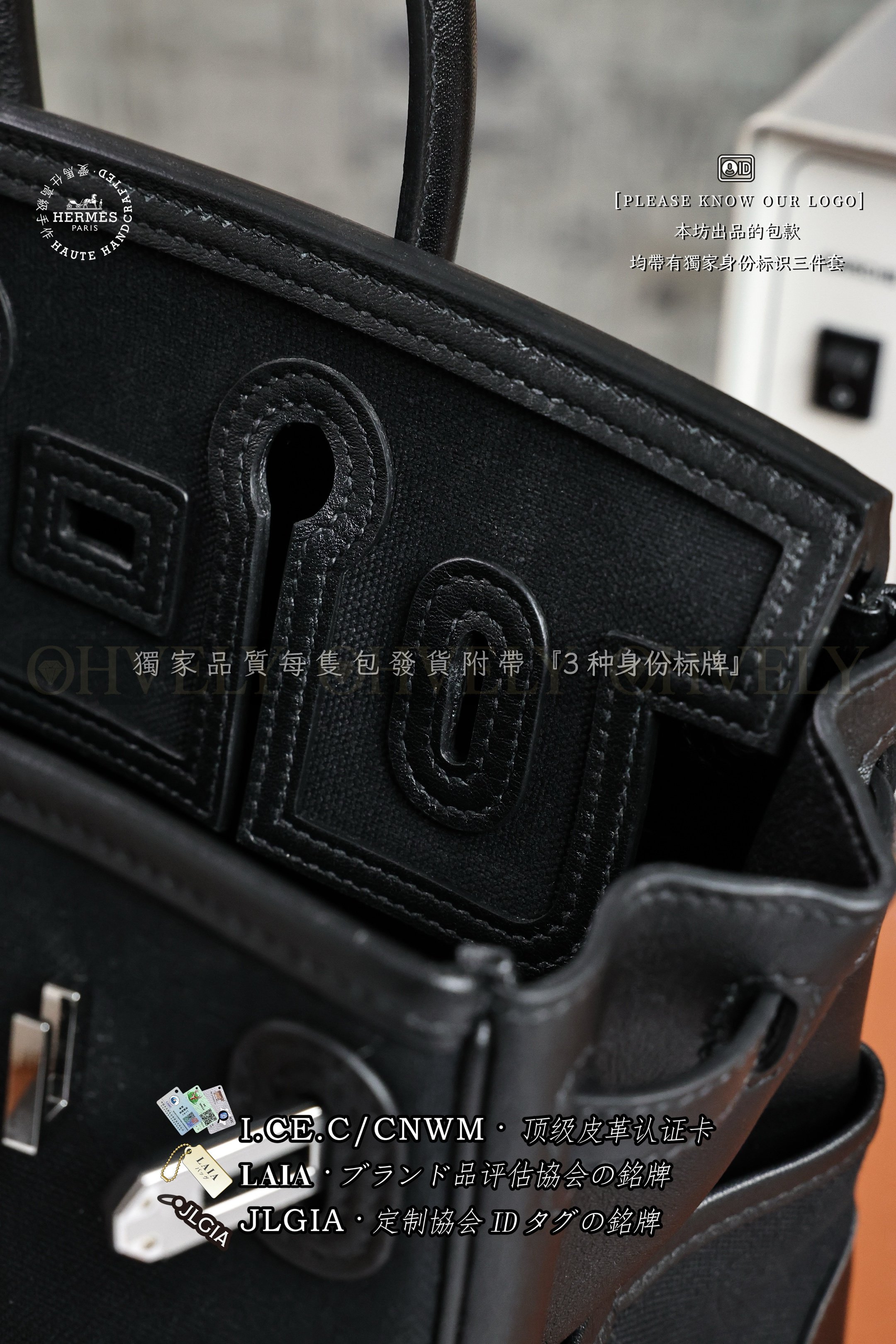 Hermès Birkin 𝙲𝚊𝚛𝚐𝚘𝟸𝟻 𝙽𝚘𝚒𝚛 은장 상품 썸네일