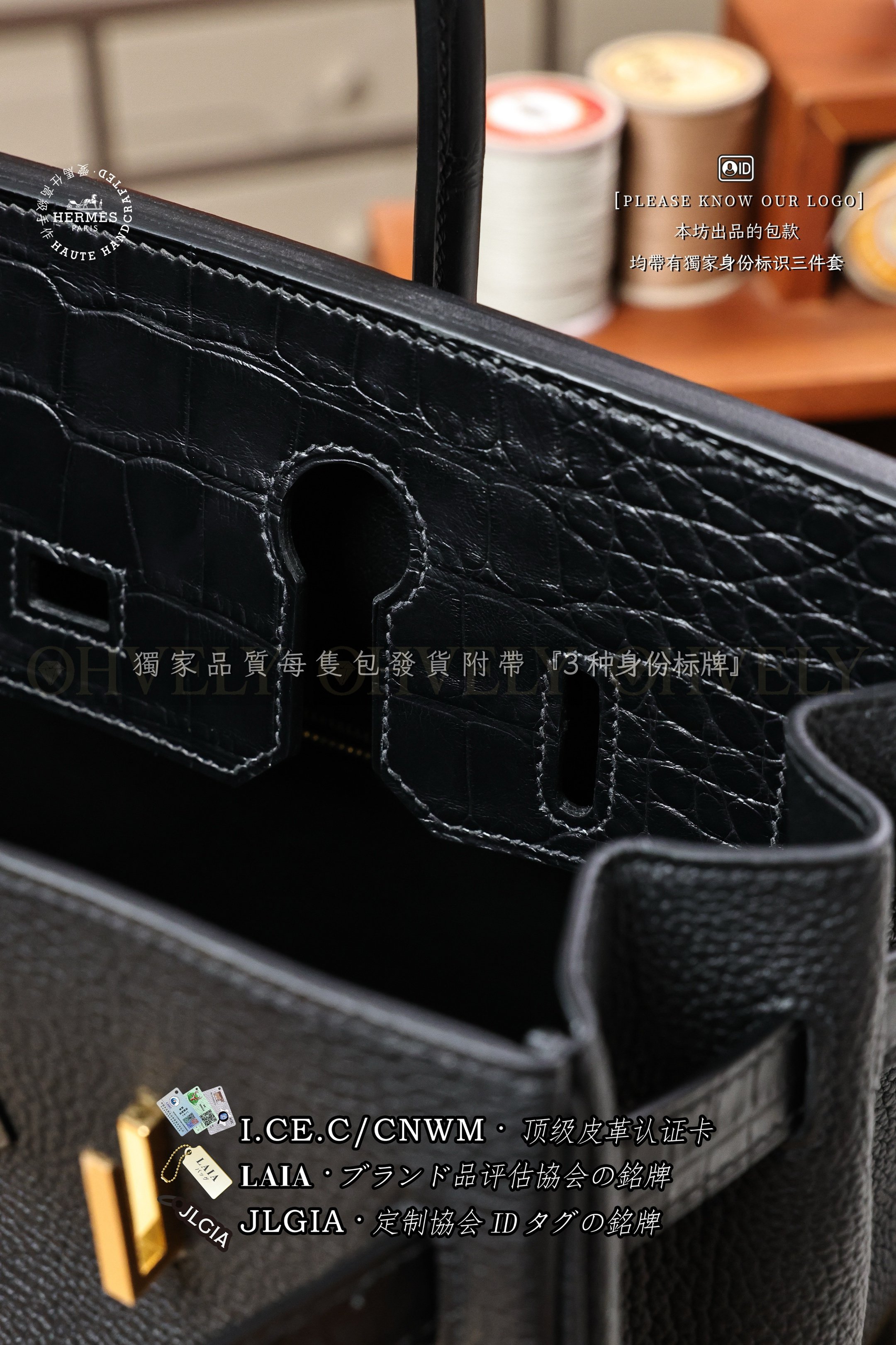 Hermès 𝚃𝚘𝚞𝚌𝚑 Birkin 𝟹𝟶 𝙽𝚘𝚒𝚛 금장 상품 썸네일