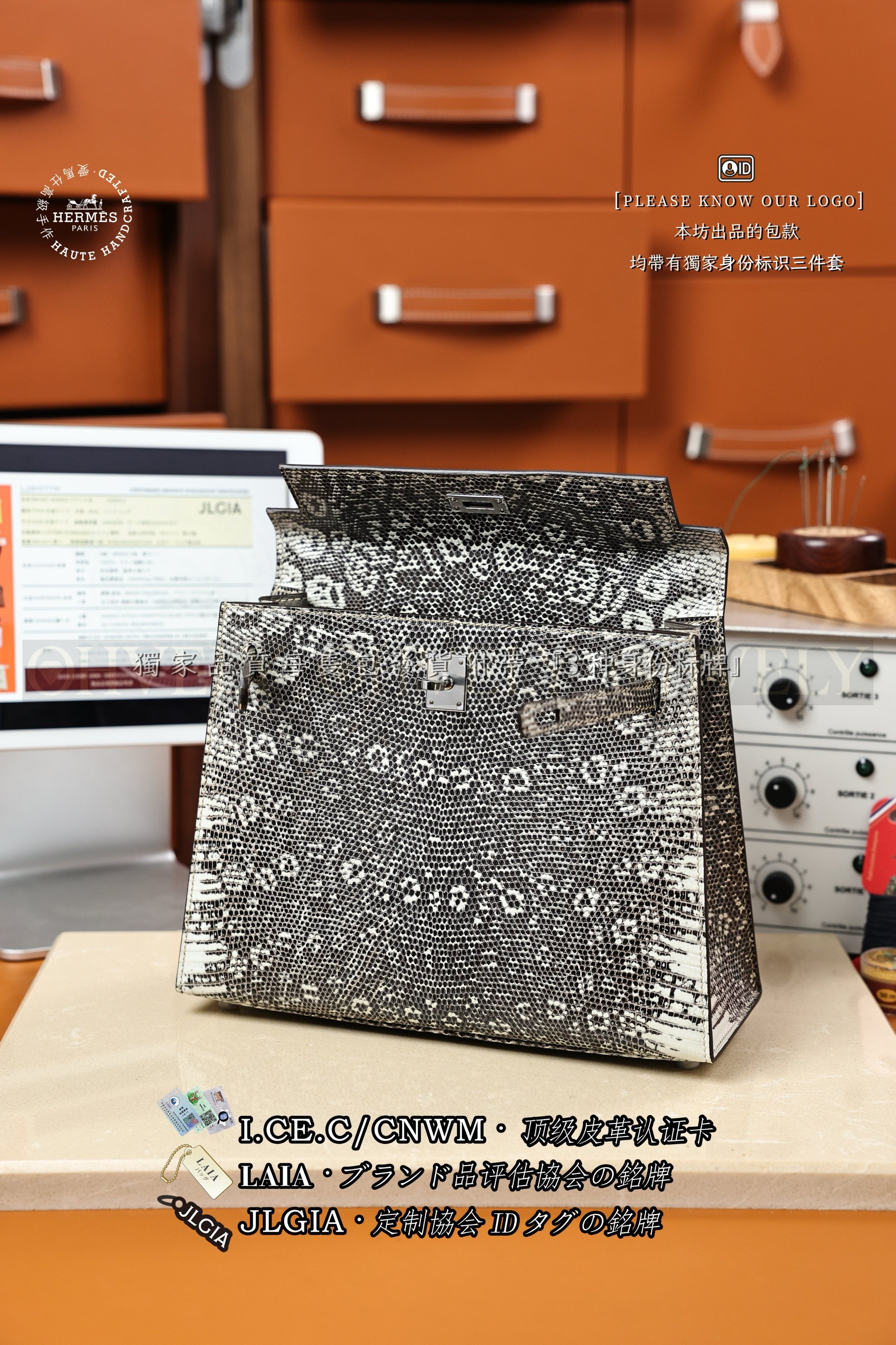 Hermès Kelly 𝟸𝟻＇𝚅𝚊𝚛𝚊𝚗𝚞𝚜 𝚂𝚊𝚕𝚟𝚊𝚝𝚘𝚛 𝙻𝚒𝚣𝚊𝚛𝚍 𝙾𝚖𝚋𝚛𝚎 은장 상품 썸네일