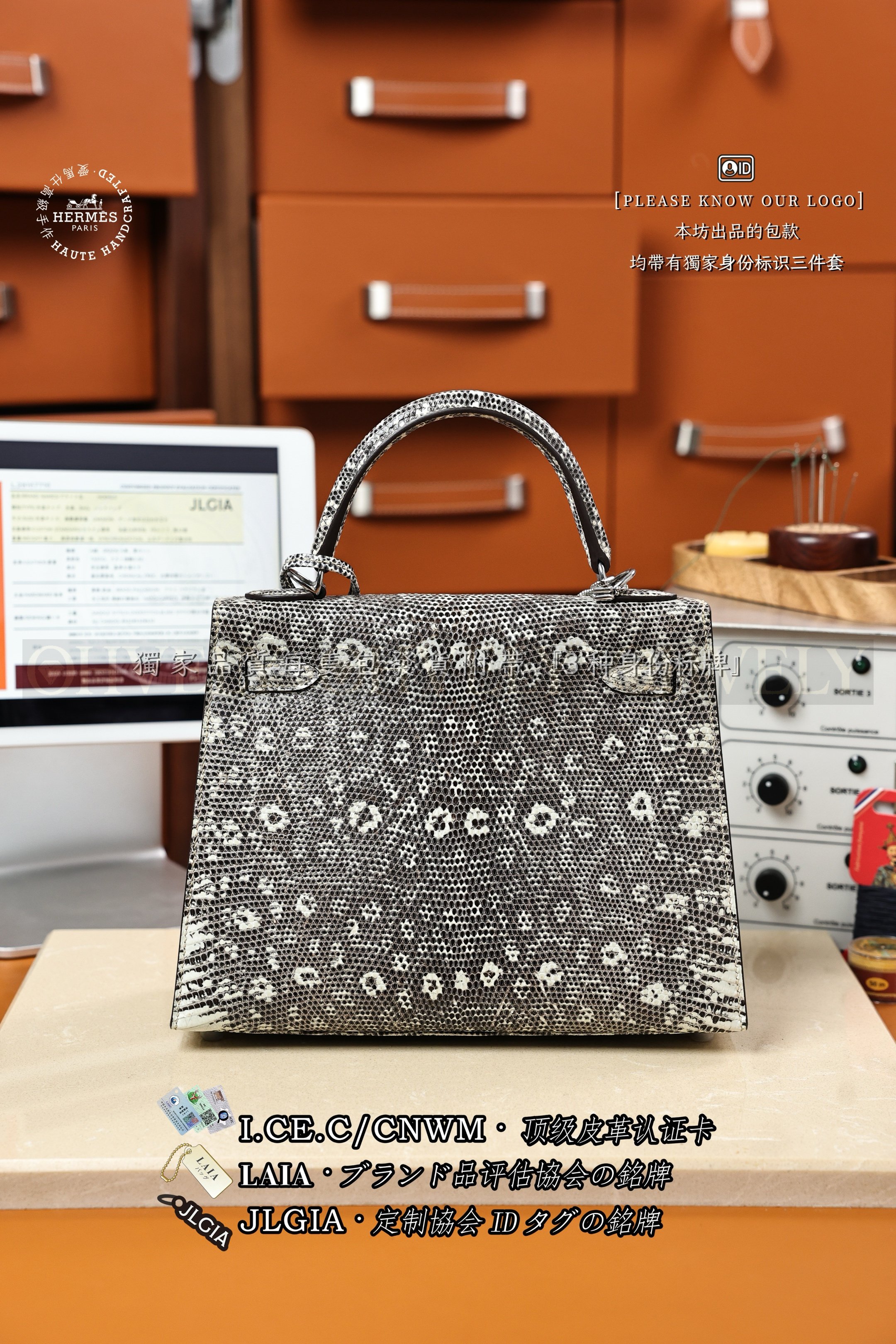 Hermès Kelly 𝟸𝟻＇𝚅𝚊𝚛𝚊𝚗𝚞𝚜 𝚂𝚊𝚕𝚟𝚊𝚝𝚘𝚛 𝙻𝚒𝚣𝚊𝚛𝚍 𝙾𝚖𝚋𝚛𝚎 은장 상품 썸네일