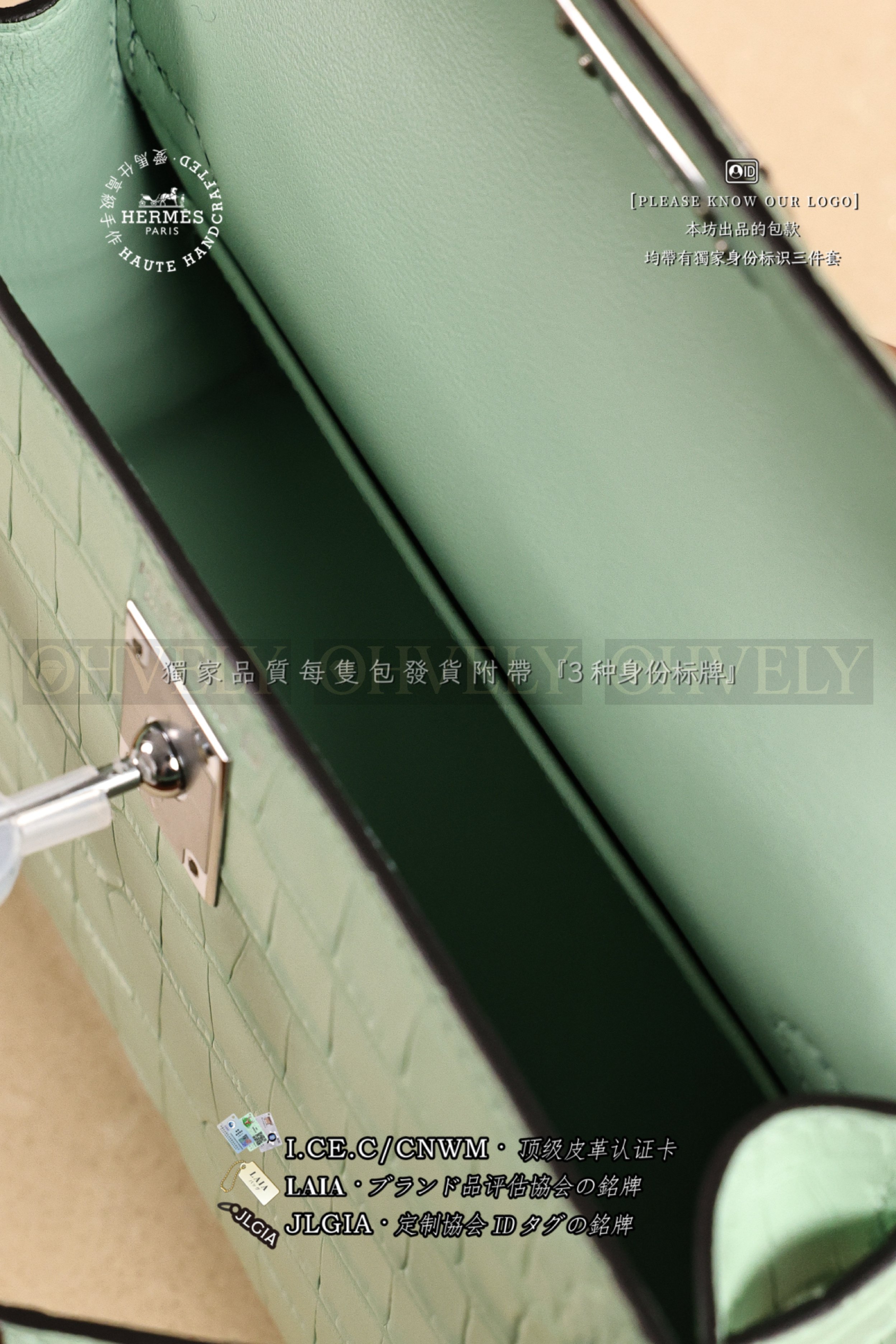 Hermès Kelly 𝙸𝙸 𝙼𝚒𝚗𝚒 𝚅𝚎𝚛𝚝 𝙵𝚒𝚣𝚣 은장 상품 썸네일