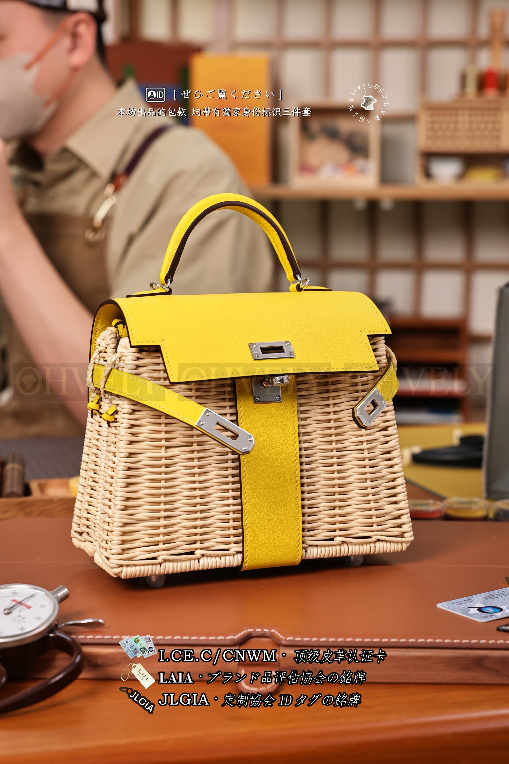 Hermès 𝙿𝙸𝙲𝙽𝙸𝙲 Kelly 𝙼𝚒𝚗𝚒  𝙻𝚒𝚖𝚎 은장 상품 썸네일