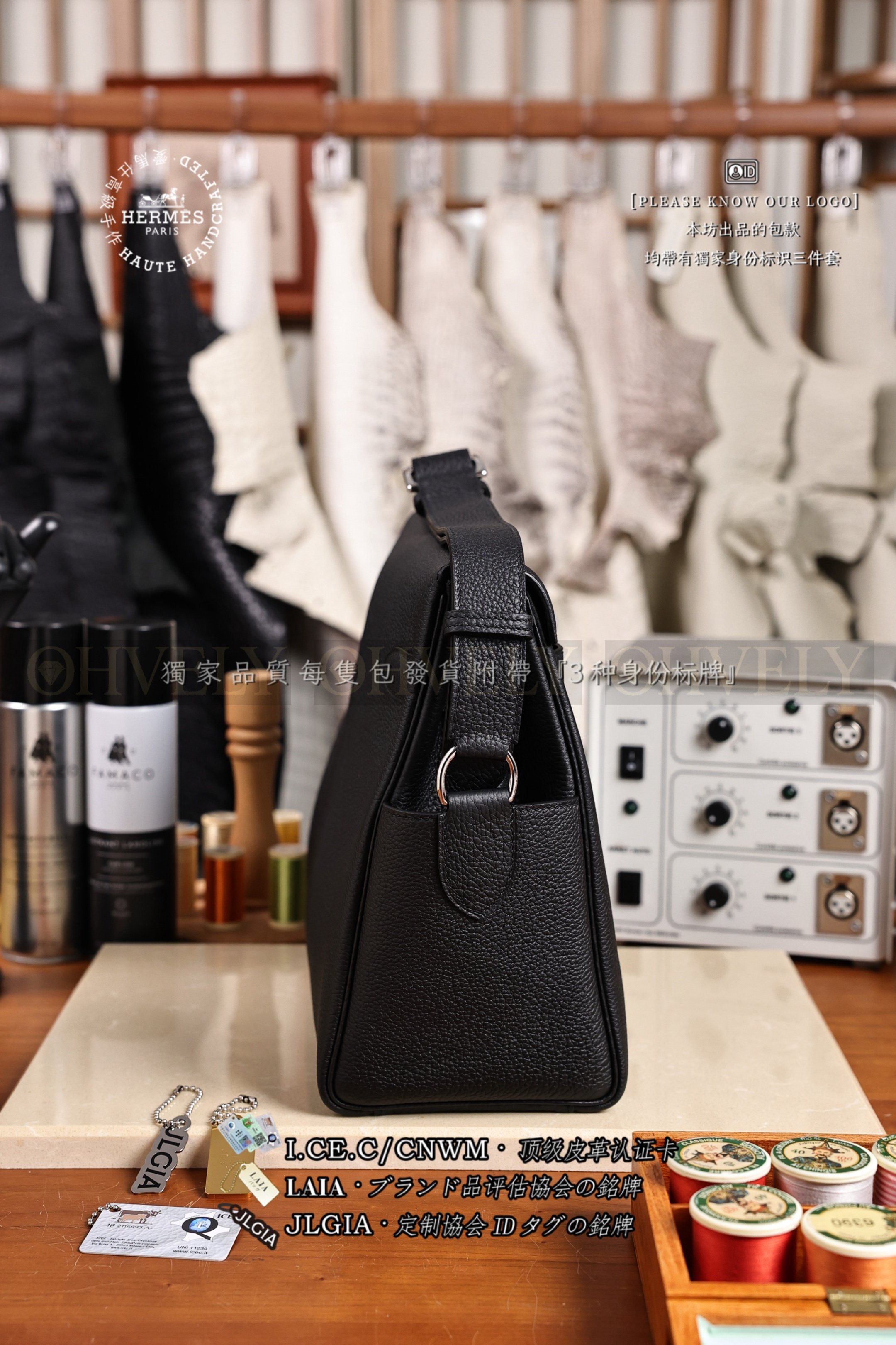 Hermès Kelly 𝑀𝑒𝑠𝑠𝑒𝑛𝑔𝑒𝑟 𝑁𝑜𝑖𝑟 은장 상품 썸네일