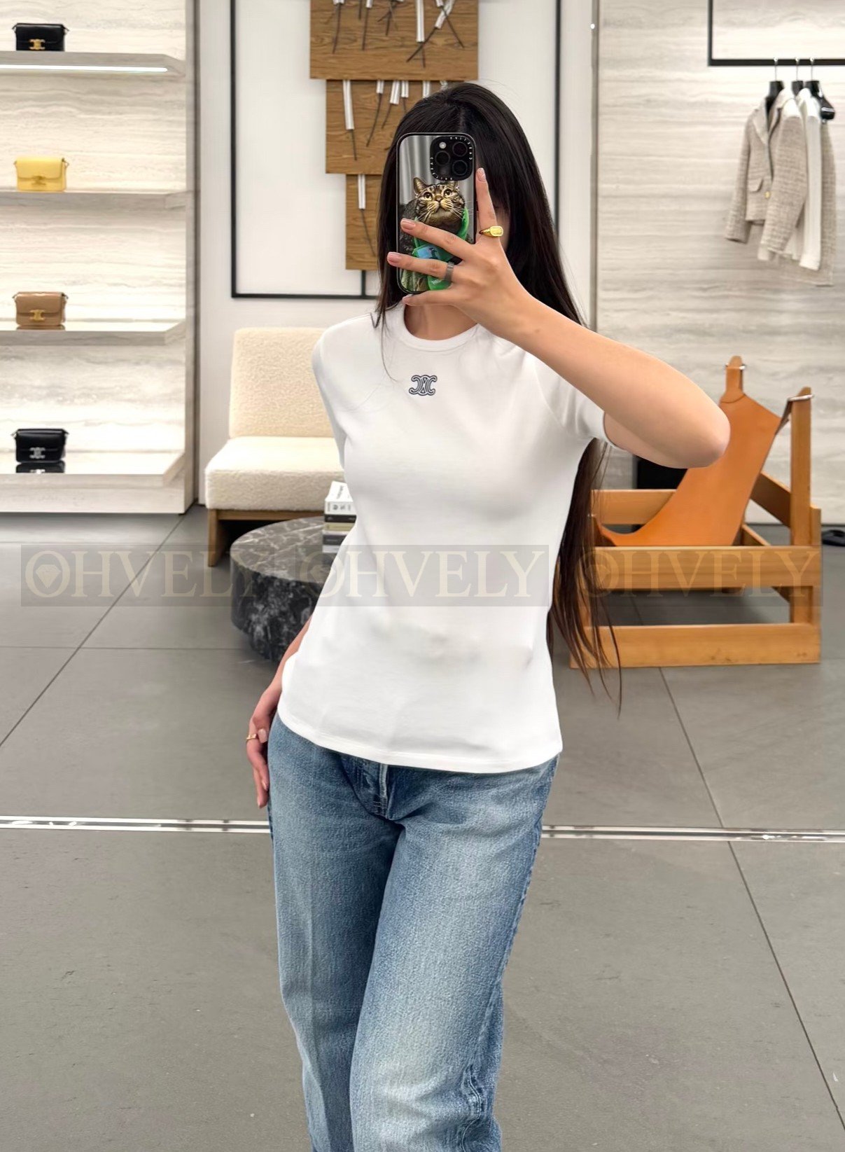 【 ZP버전 】 CELINE 셀린느 트리옹프 패치 코튼 저지 티셔츠 상품 썸네일