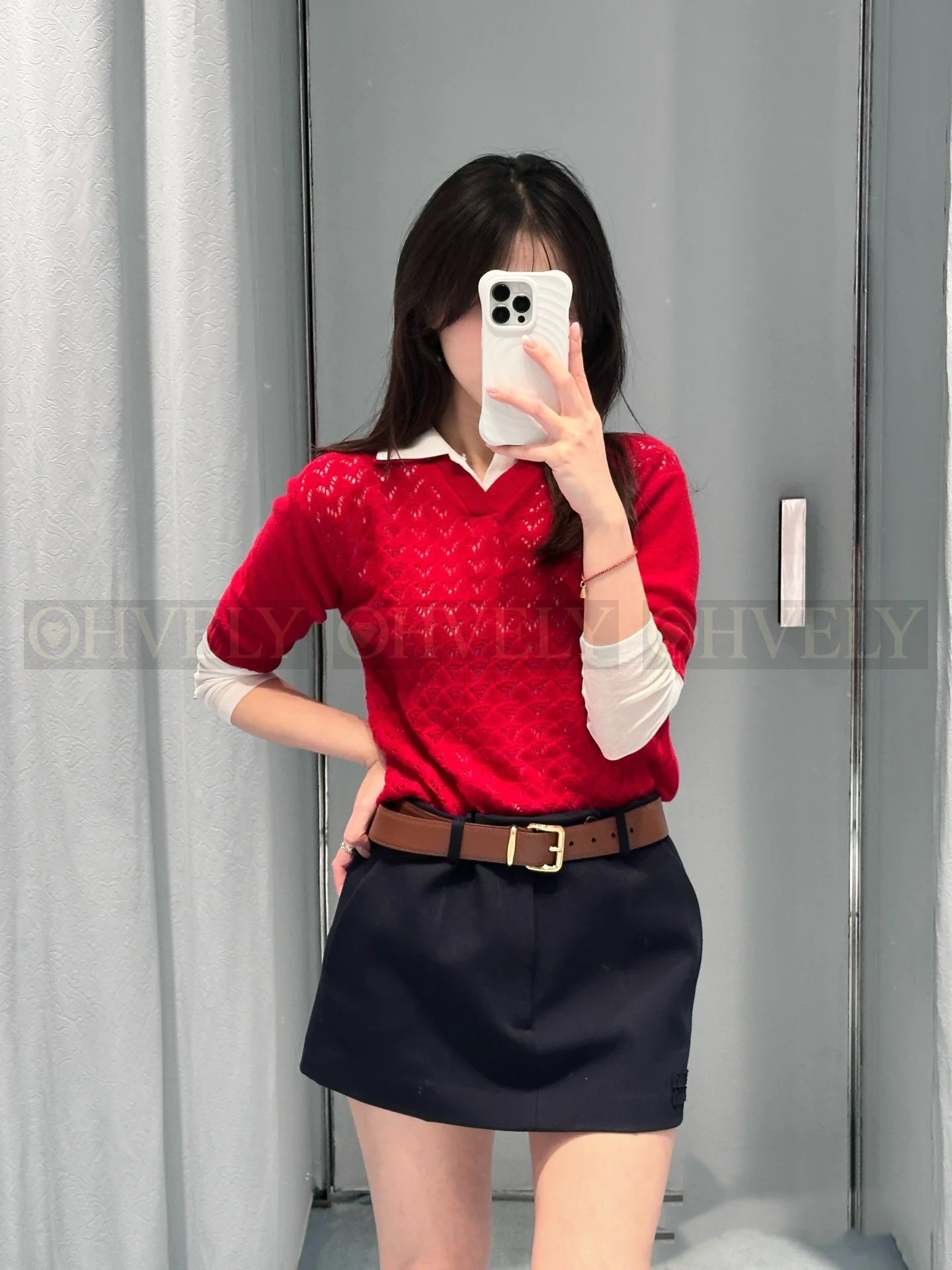 【 ZP버전 】 MIUMIU 로고 자수 반팔 니트 상품 썸네일