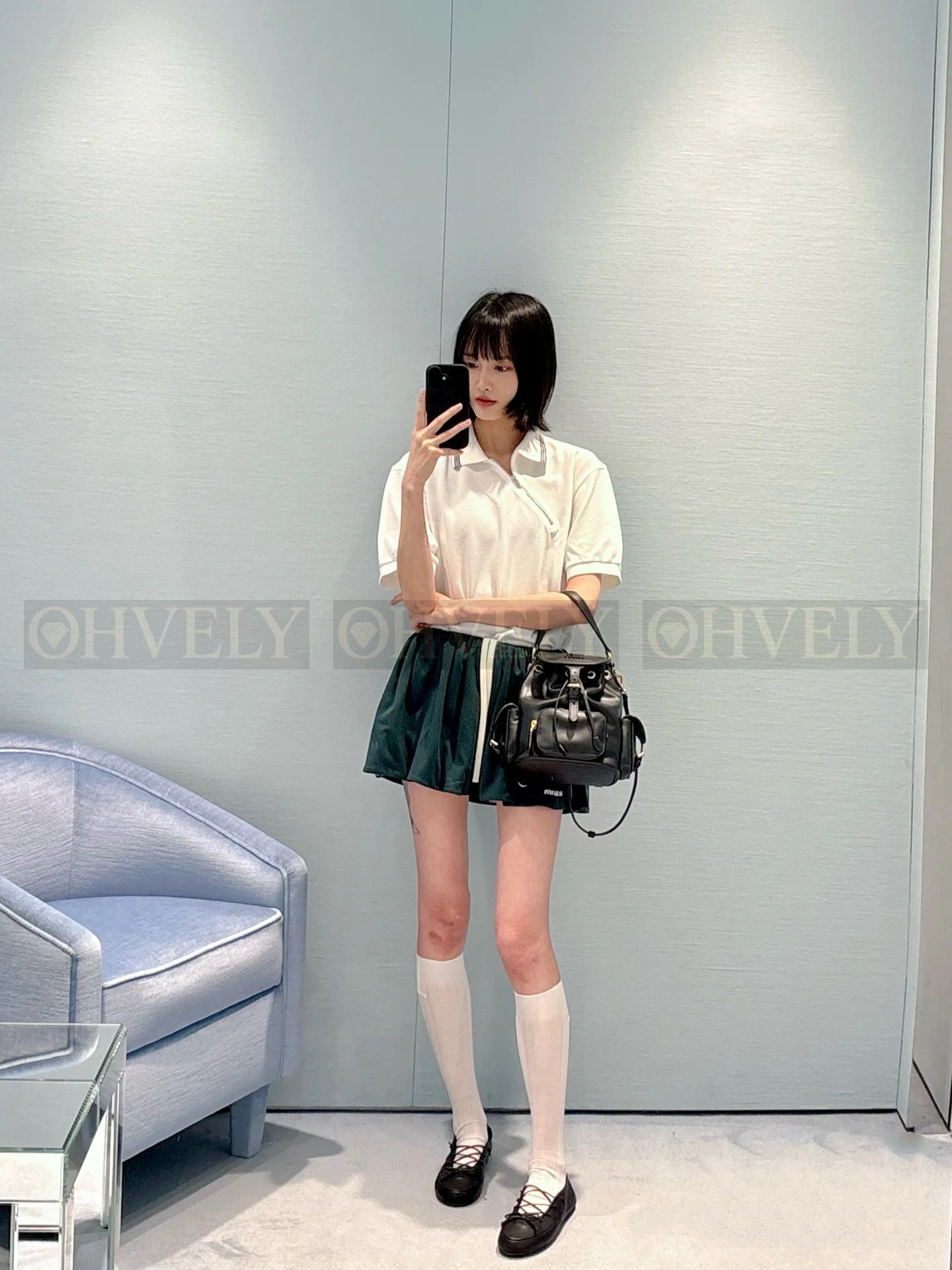 【 ZP버전 】 MIUMIU 미우미우 26SS 지퍼 디테일 코튼 폴로 셔츠 상품 썸네일