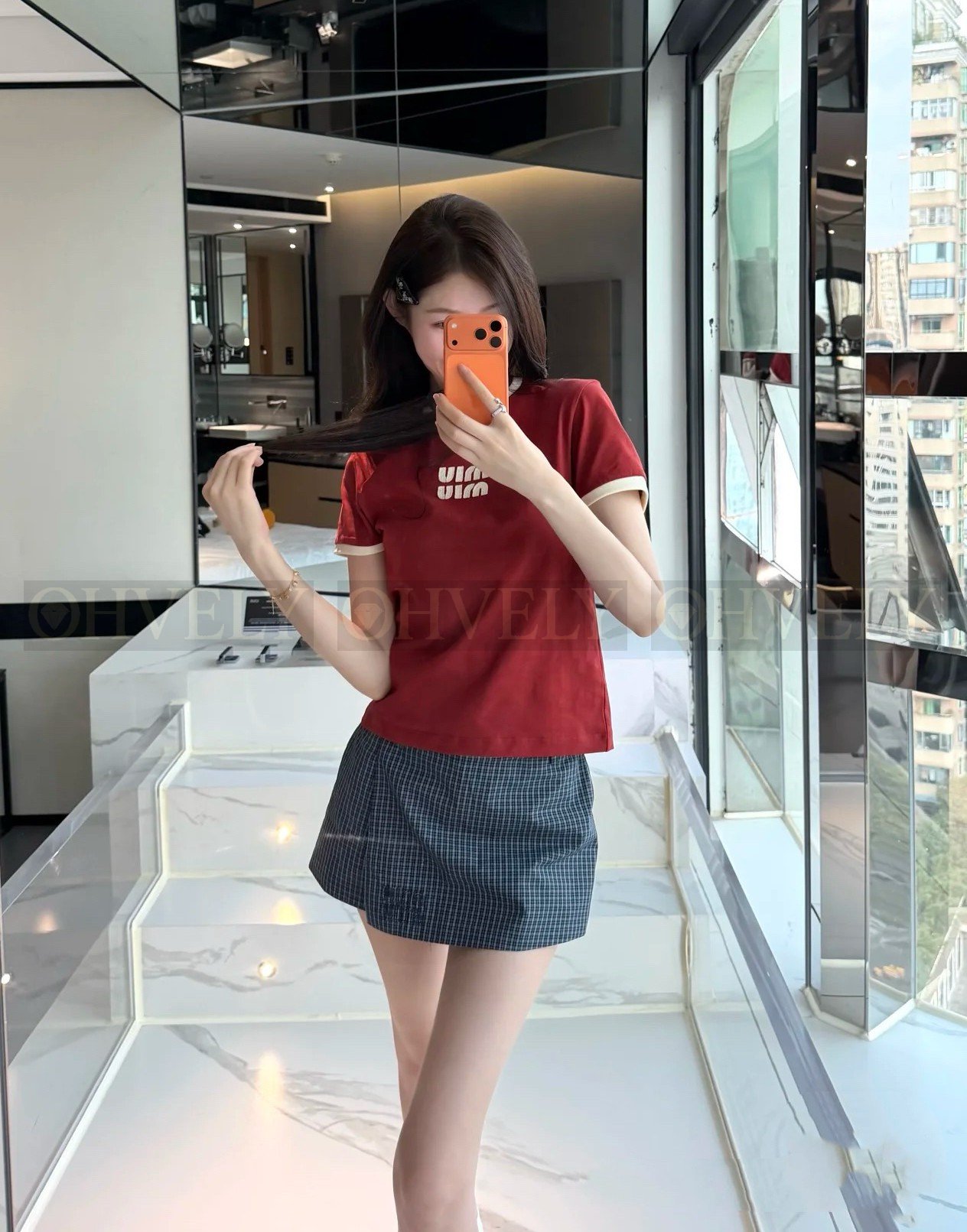 【 ZP버전 】 MIUMIU 미우미우 로고 프린트 코튼 저지 티셔츠 상품 썸네일