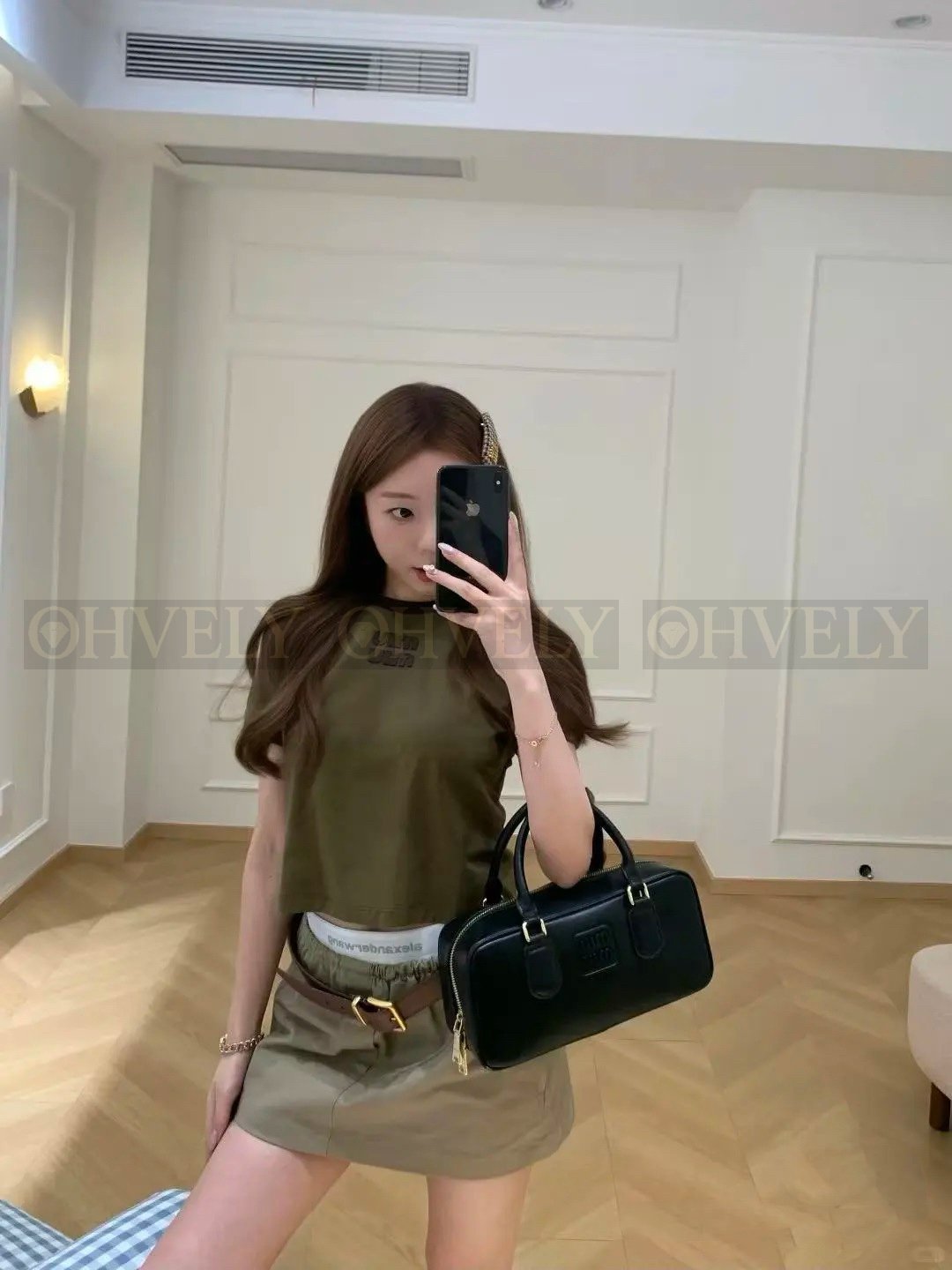 【 ZP버전 】 MIUMIU 코튼 저지 크롭 티셔츠 상품 썸네일