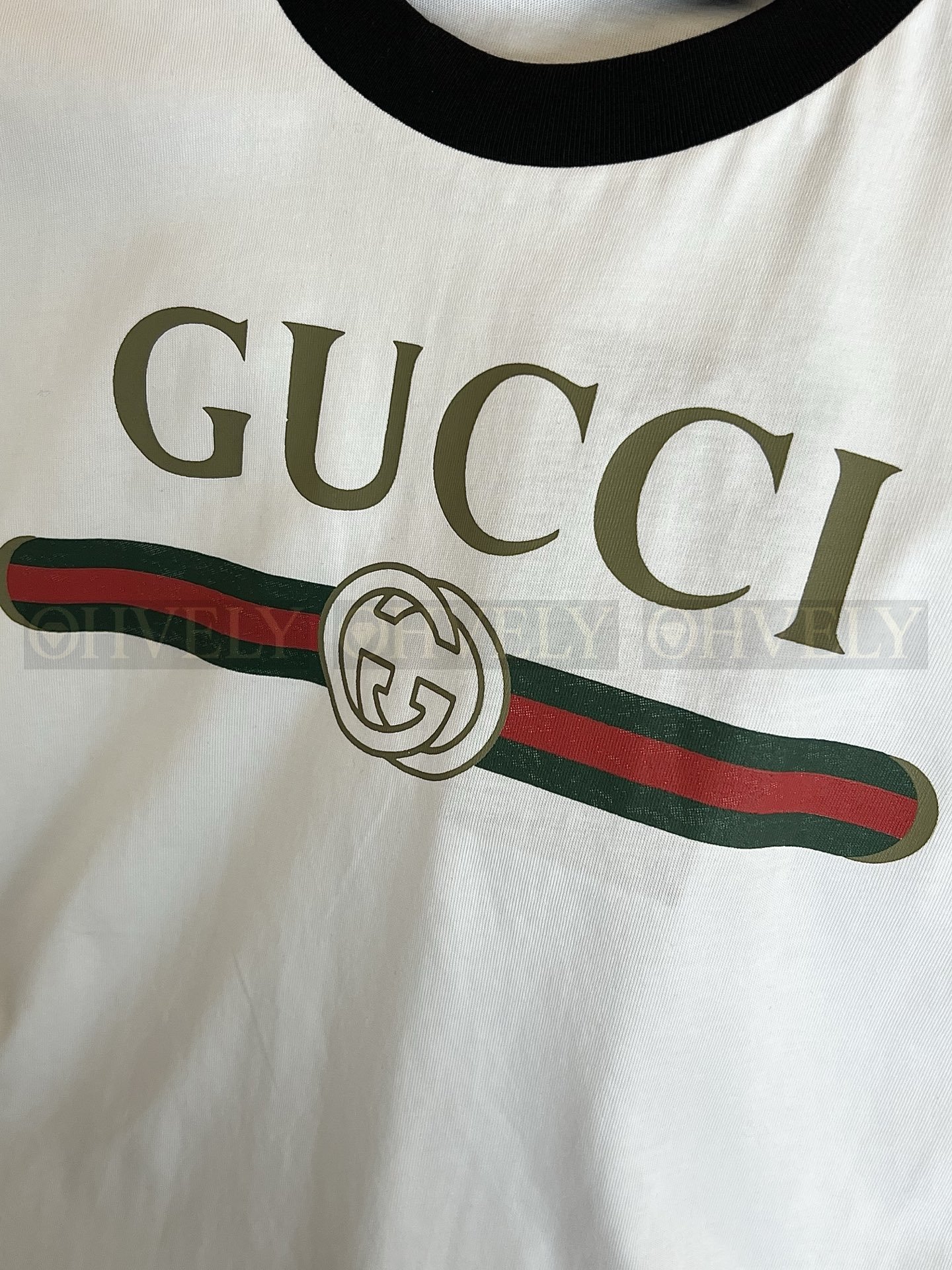 【 ZP버전 】 GUCCI 구찌 26SS 클래식 웹 스트라이프 자수 반팔 티셔츠 상품 썸네일