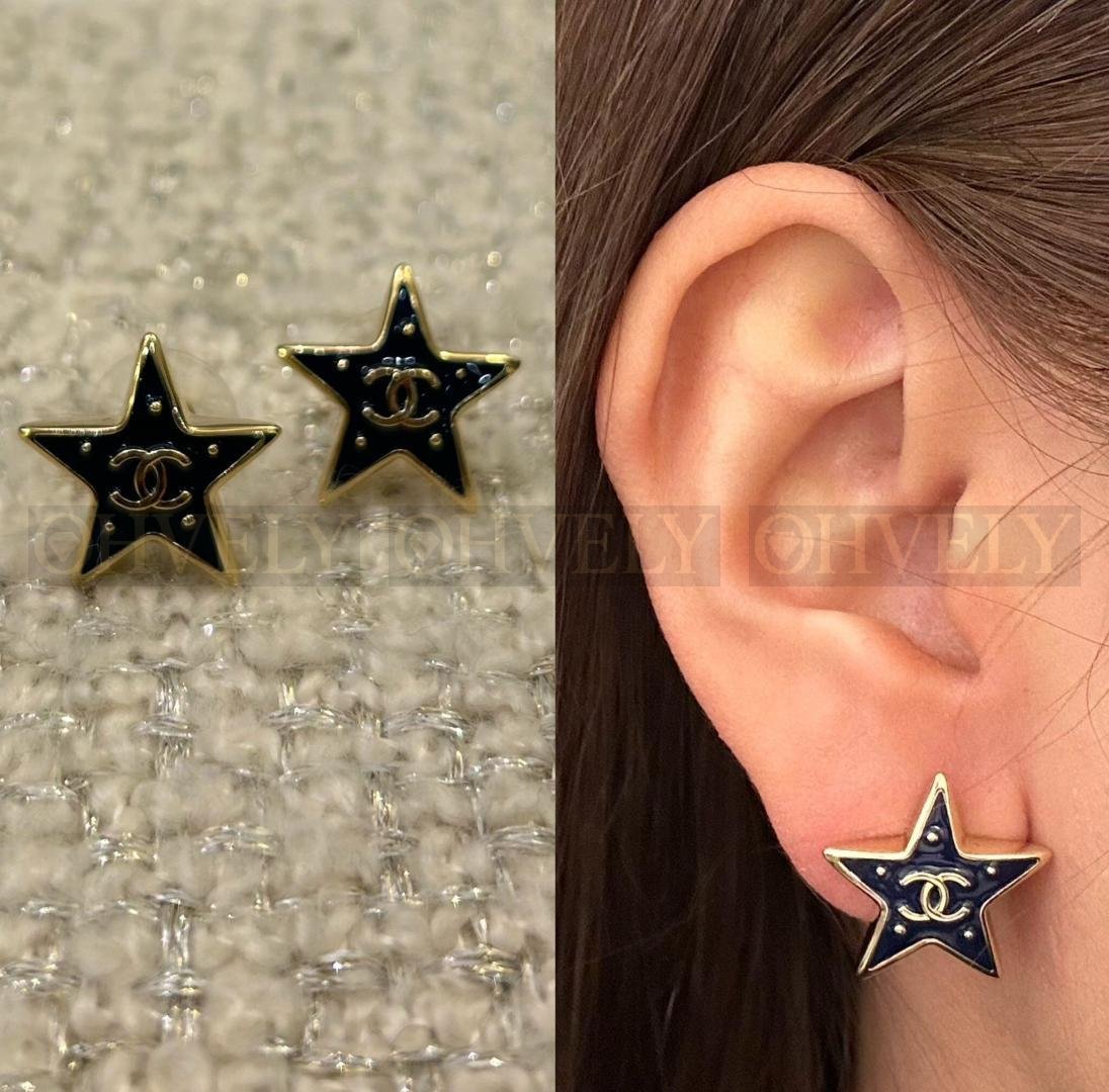 샤넬 CHANEL 블랙 스타 스터드 이어링 상품 썸네일