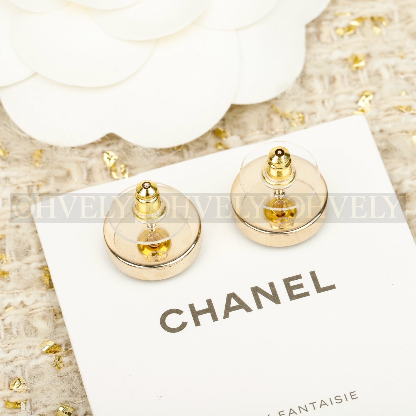 샤넬 CHANEL 데님 CC 로고 스터드 이어링 상품 썸네일