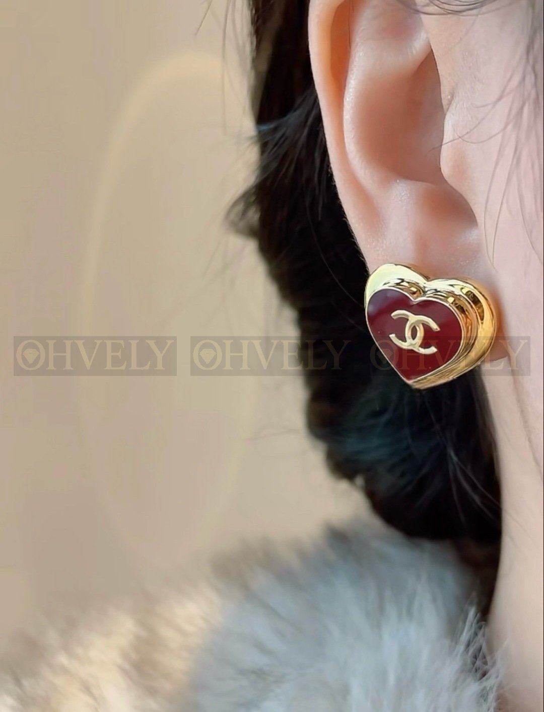샤넬 CHANEL 크루즈 컬렉션 하트 CC 이어링 (레드) 상품 썸네일