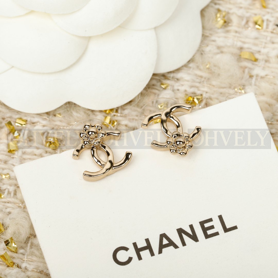 샤넬 CHANEL CC 로고 까멜리아 이어링