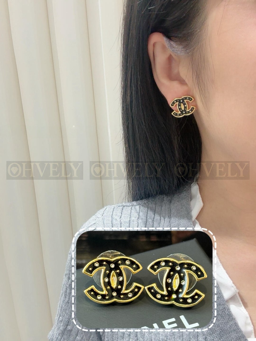 샤넬 CHANEL 레진 스터드 이어링 상품 썸네일