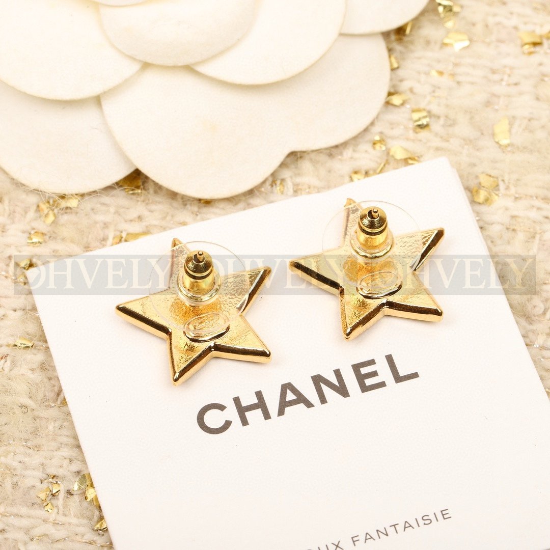 샤넬 CHANEL 스타 CC로고 이어링 블랙 & 골드 상품 썸네일