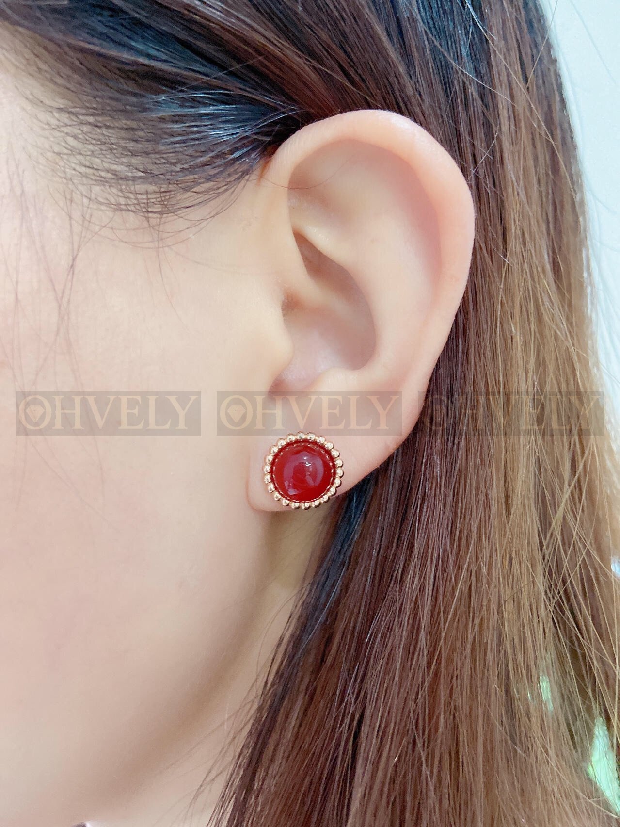 반클리프 아펠 Van Cleef & Arpels 뻬를리 꿀뢰르 이어링 커넬리언 (레드) 상품 썸네일