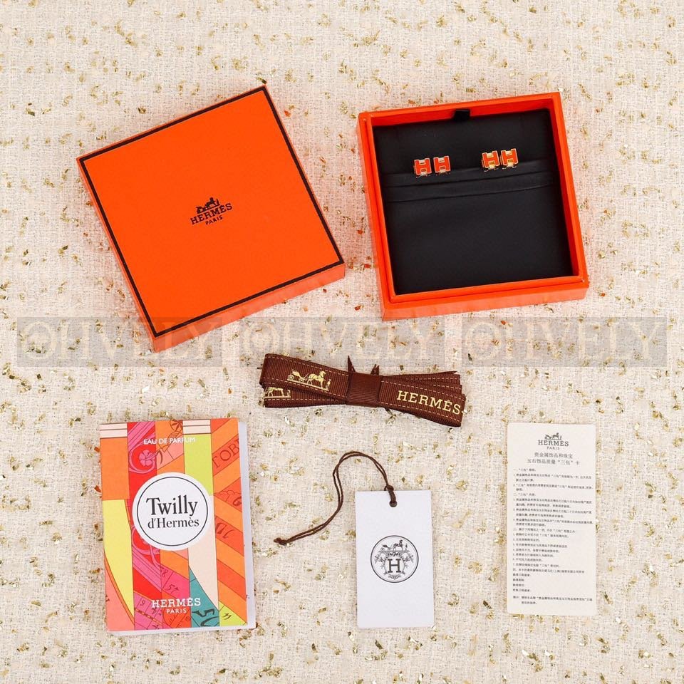 에르메스 Hermès 카쥬 드 아슈 Cage d'H 이어링 (로즈 골드) 상품 썸네일