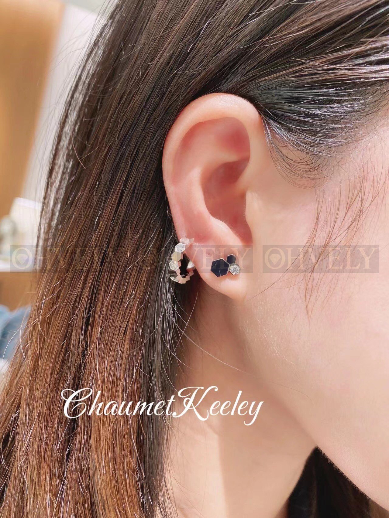 쇼메 Chaumet 비 드 쇼메 후프 이어링 실버 다이아 상품 썸네일