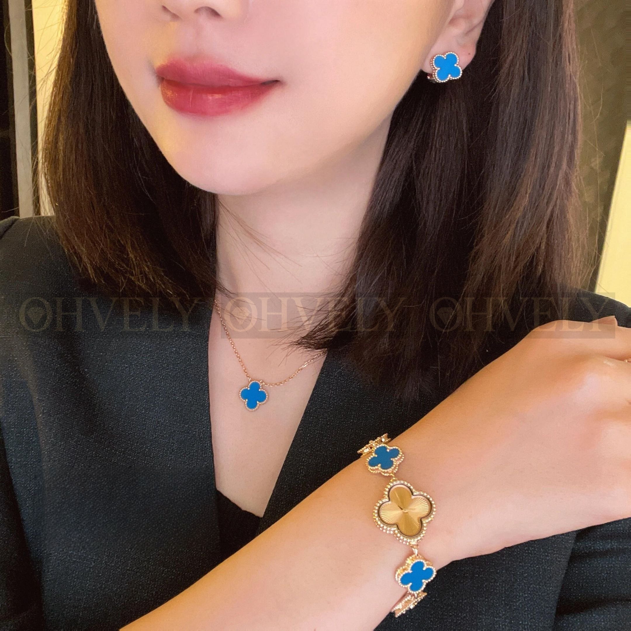 반클리프 아펠 Van Cleef & Arpels 스위트 알함브라 이어링 아게이트 상품 썸네일