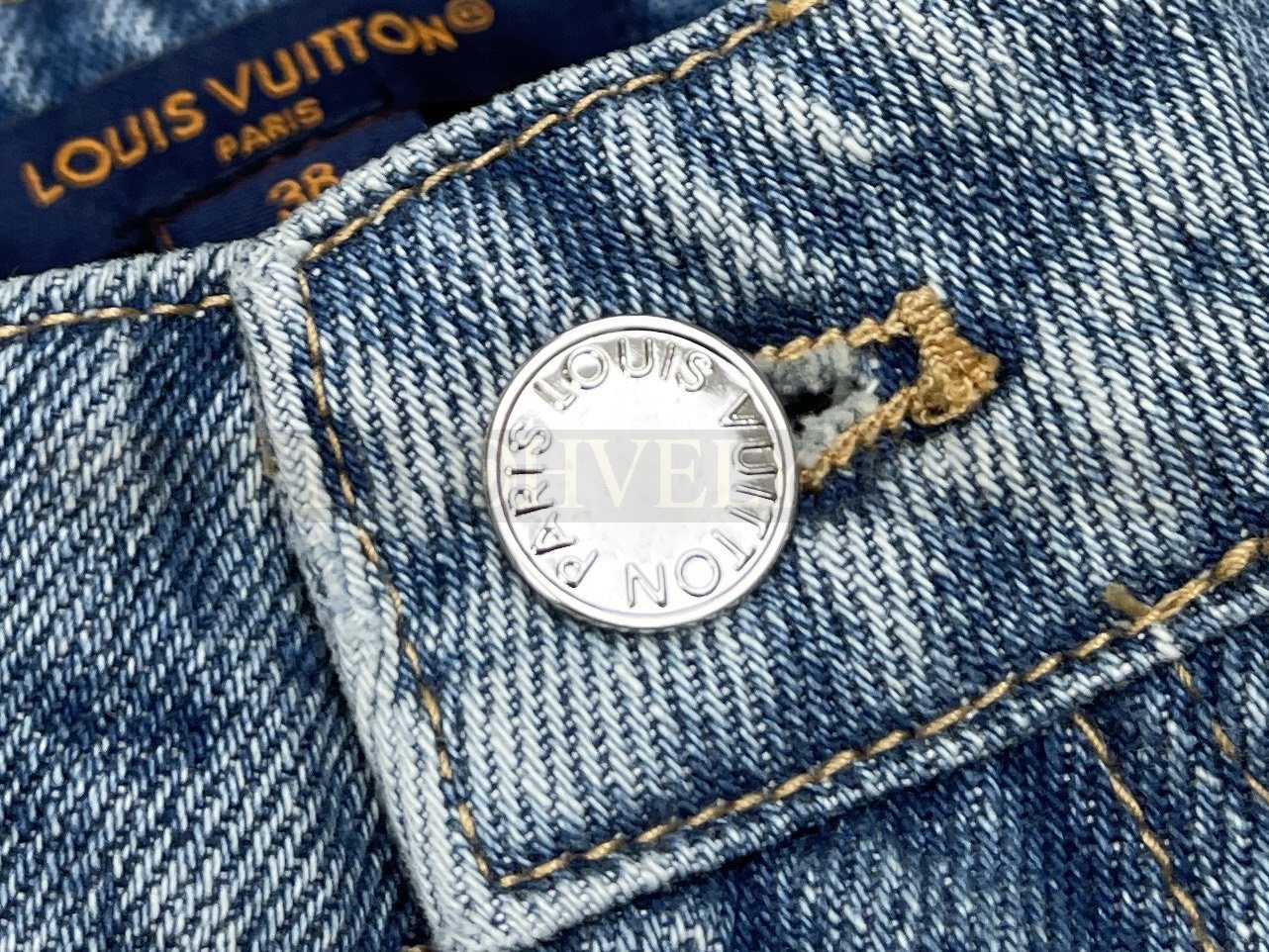 【 ZP버전 】루이 비통 LV 서클 자수 벨보텀 데님 팬츠 상품 썸네일