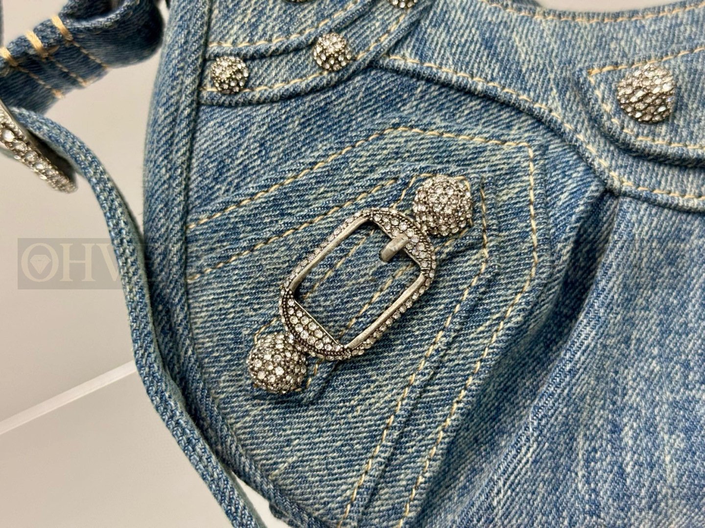 Balenciaga Le Cagole 데님 스몰백 라인스톤 상품 썸네일