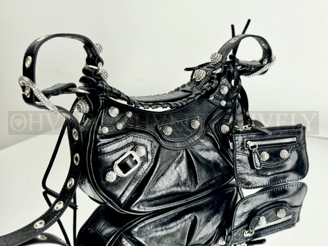 Balenciaga Le Cagole 스몰 숄더백 라인스톤(블랙) 상품 썸네일