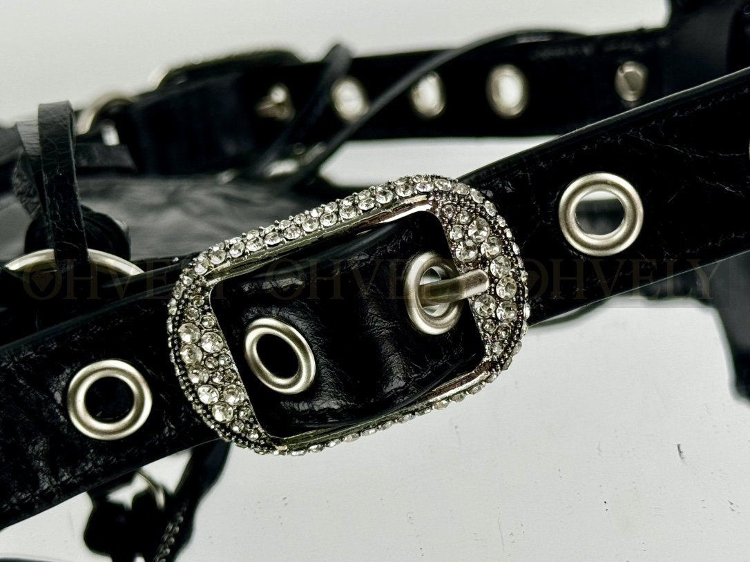 Balenciaga Le Cagole 스몰 숄더백 라인스톤(블랙) 상품 썸네일