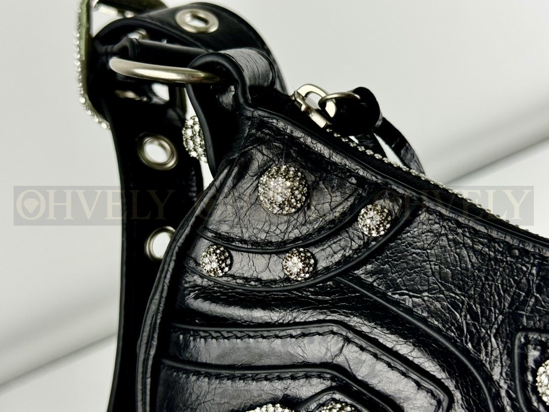 Balenciaga Le Cagole 스몰 숄더백 라인스톤(블랙) 상품 썸네일